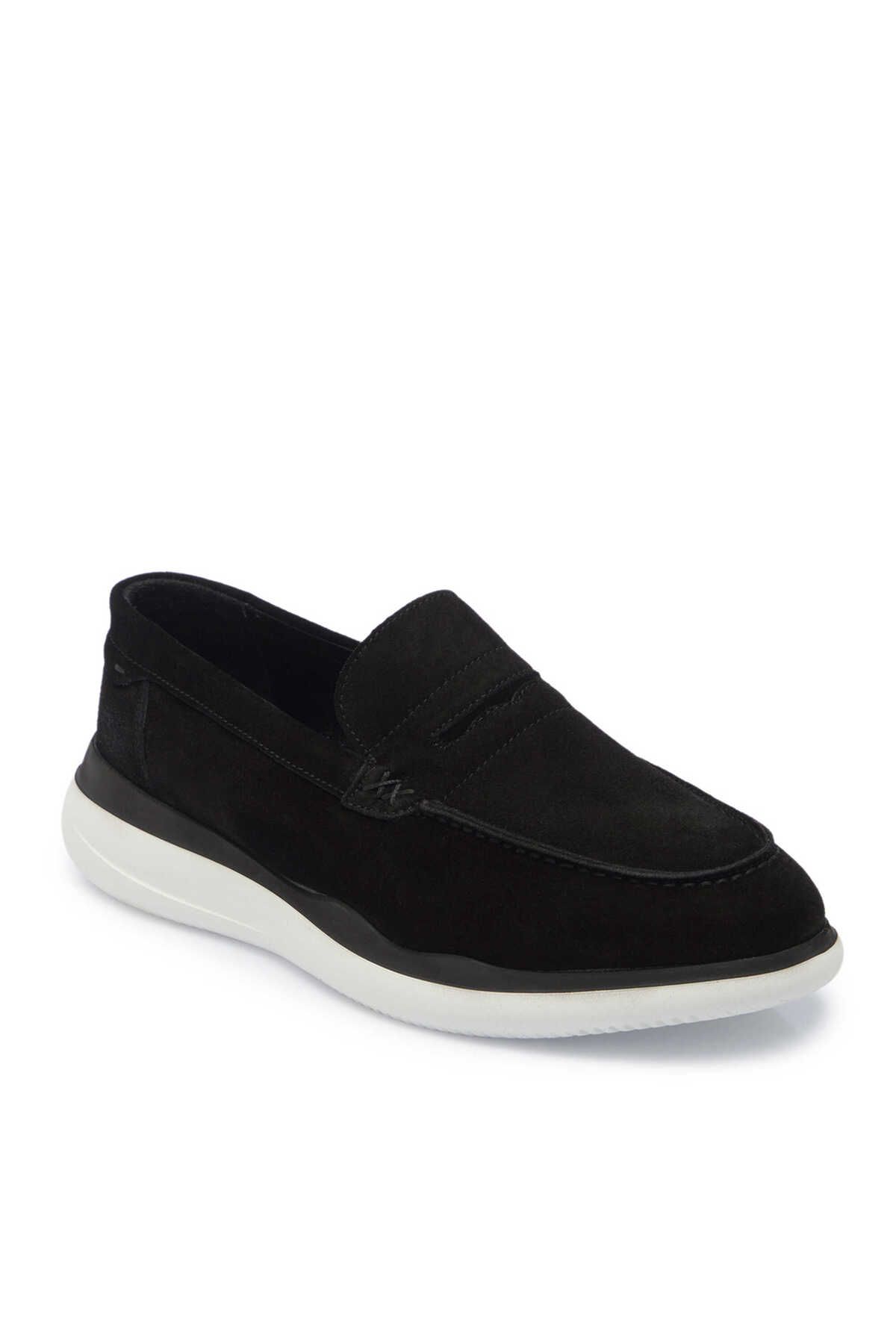 Tergan Siyah Hakiki Süet Deri Erkek Loafer - E24I1AY56644-A01