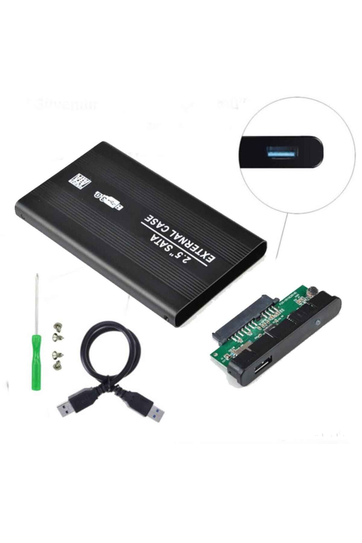 MOLTO 2.5 Hdd Kutusu Usb 3.0 Hardisk Kutusu Metal Gövde Harici Kutu - Siyah