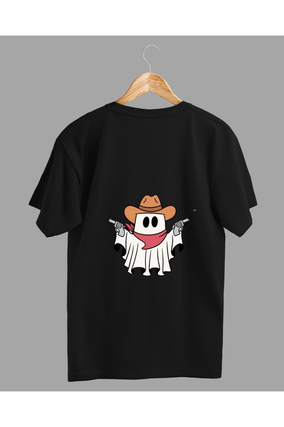 Ebiidesign Silahlı Hayalet Tasarımlı Baskılı T-Shirt