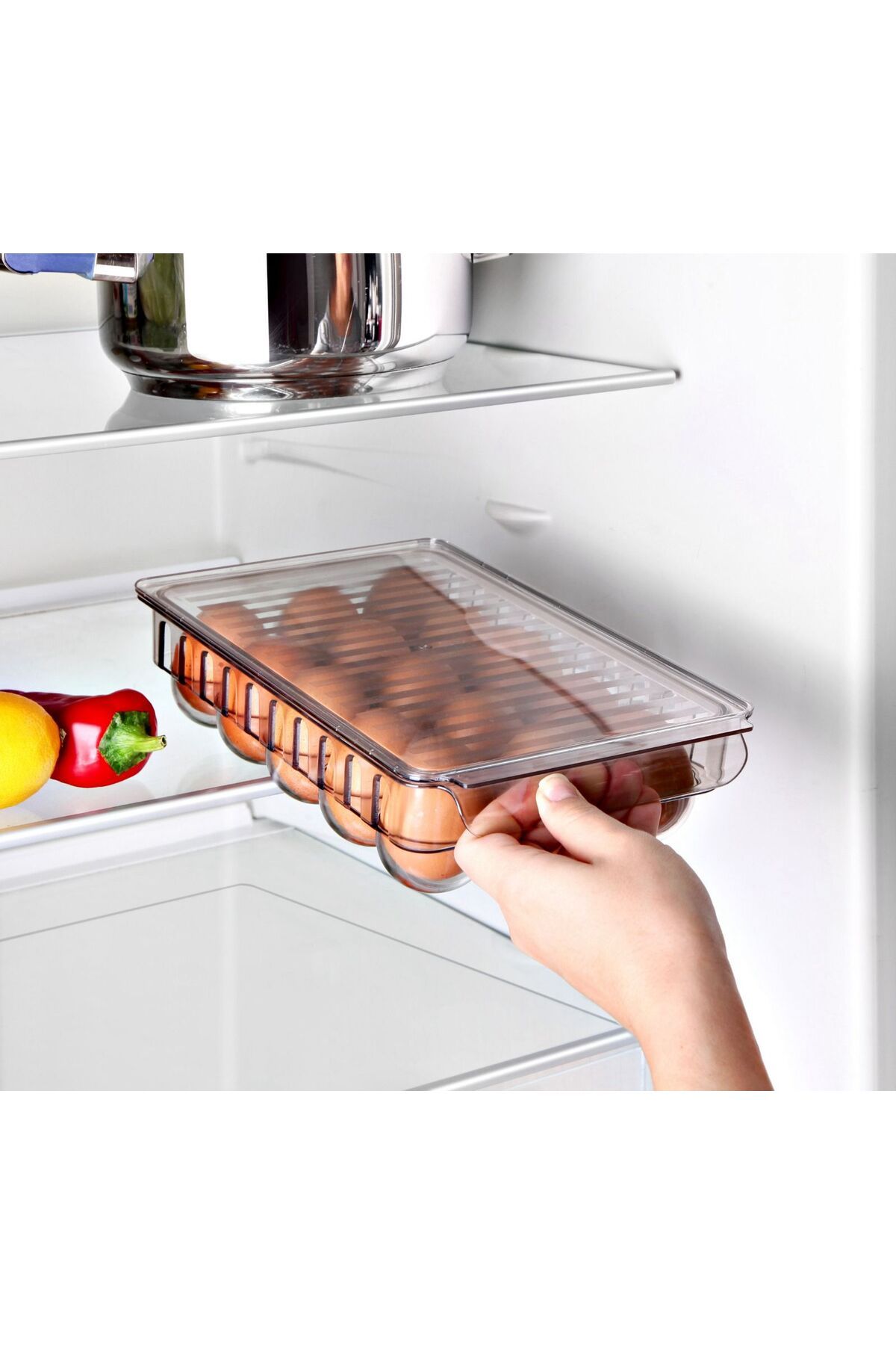 Crystal Ware Şeffaf Kapaklı Yumurta Saklama Kabı 15'li