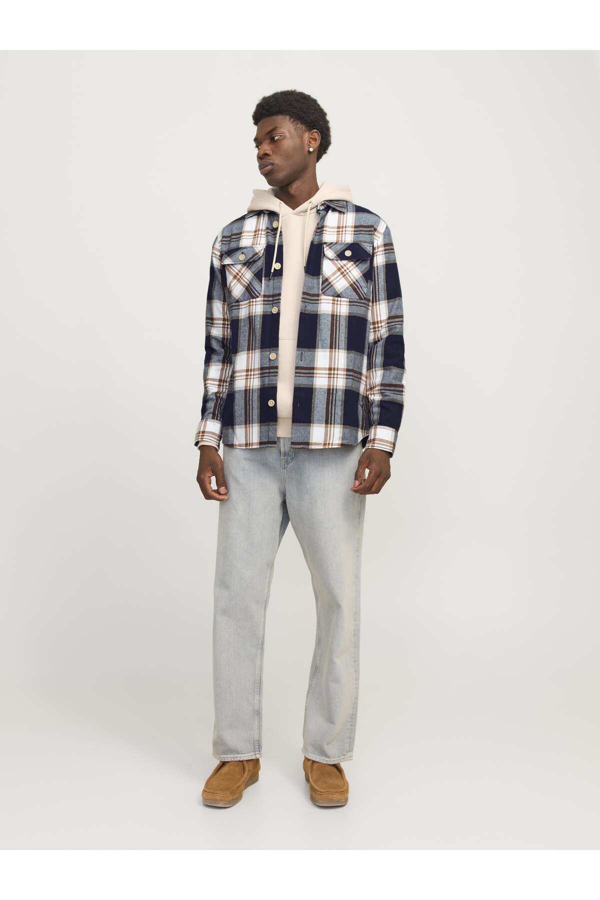 پیراهن مردانه شطرنجی آستین بلند | جک اند جونز Jack & Jones 12248409 - تصویر 6