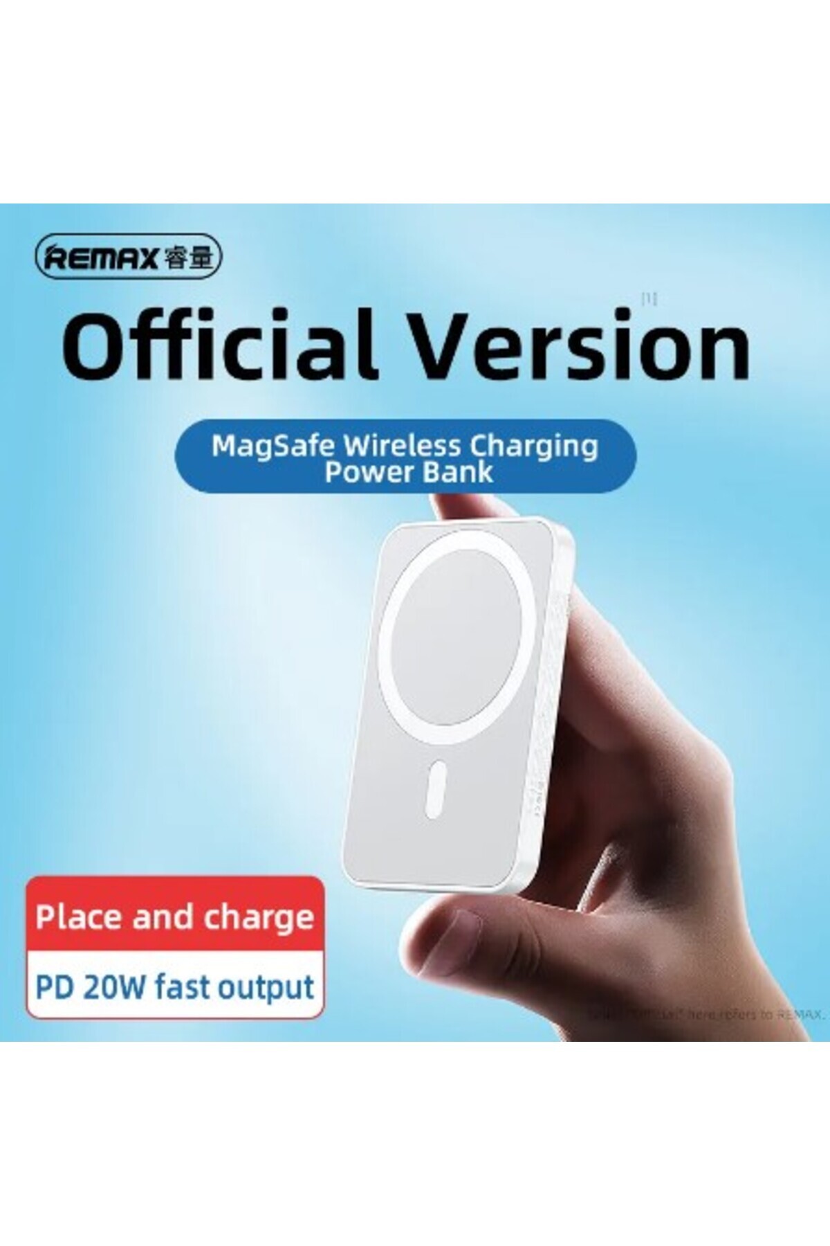 REDz Accessories-Remax External Battery, MagSafe, 10,000mAh, Wireless Charging, Fast Charge, 15W, Pink 6