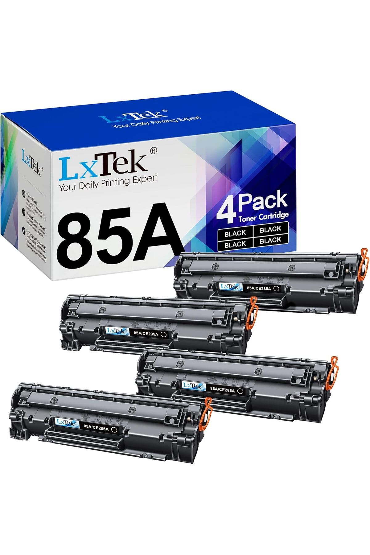 HP YA-DE TONER 85A CE285A Pro P1102W Pro P1109W M1212NF M1217NFW (Black, 4-Pack)