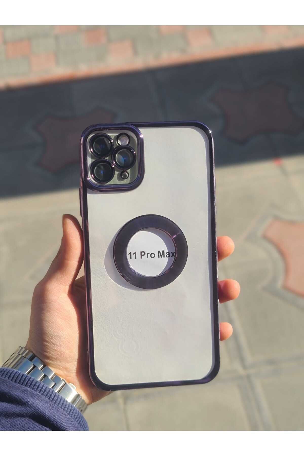 CEP-HANE Apple iPhone 11 Pro Max Şeffaf Kamera Korumalı Logo Detaylı Premium Yanları Parlak Telefon Kılıfı