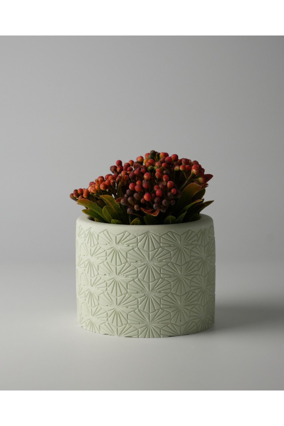 Kaju Creative Dekoratif Beton Saksı - Karo Çizgi 8x10 0.25L Küçük Boy Saksı