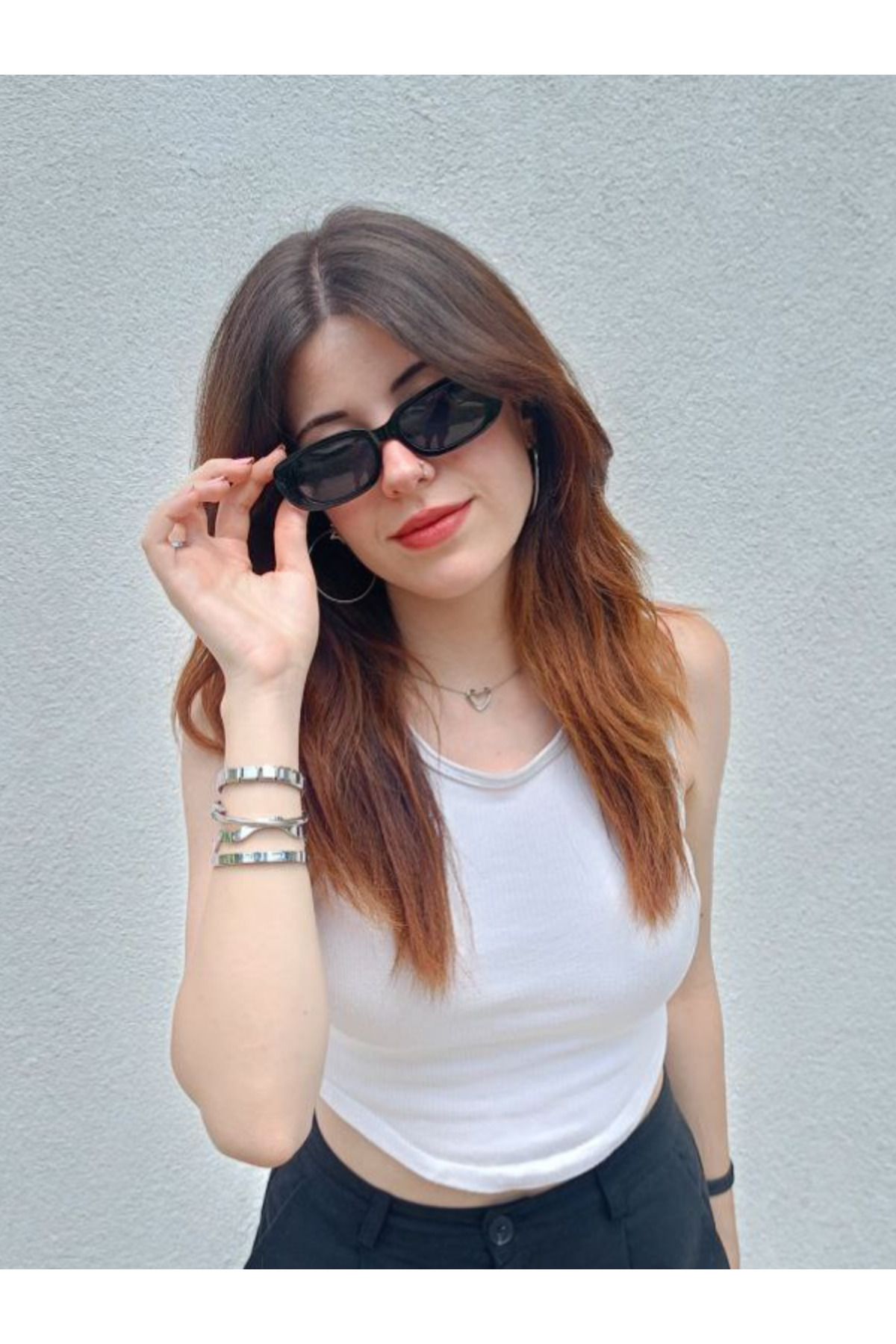 Sunglasses Kadın Siyah Şık Klasik Güneş Gözlüğü