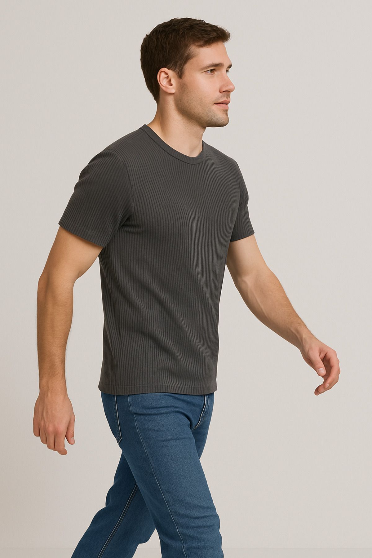 LeiraGYM RibFlex Basic T-Shirt %80 Pamuk