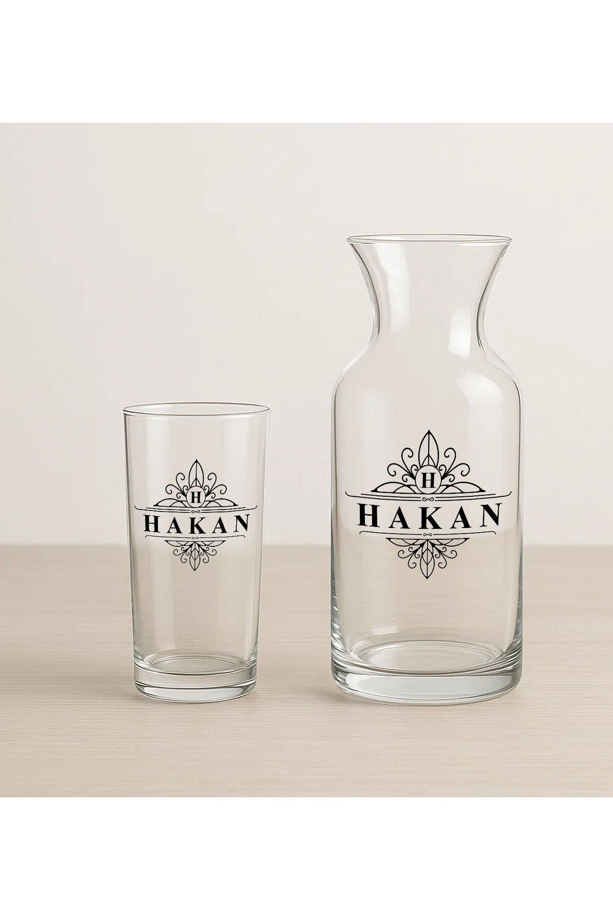 Bk Gift Kişiye Özel 9 Parça Bardağı & Karaf & Buz Kovası Seti–1, Erkeğe Hediye