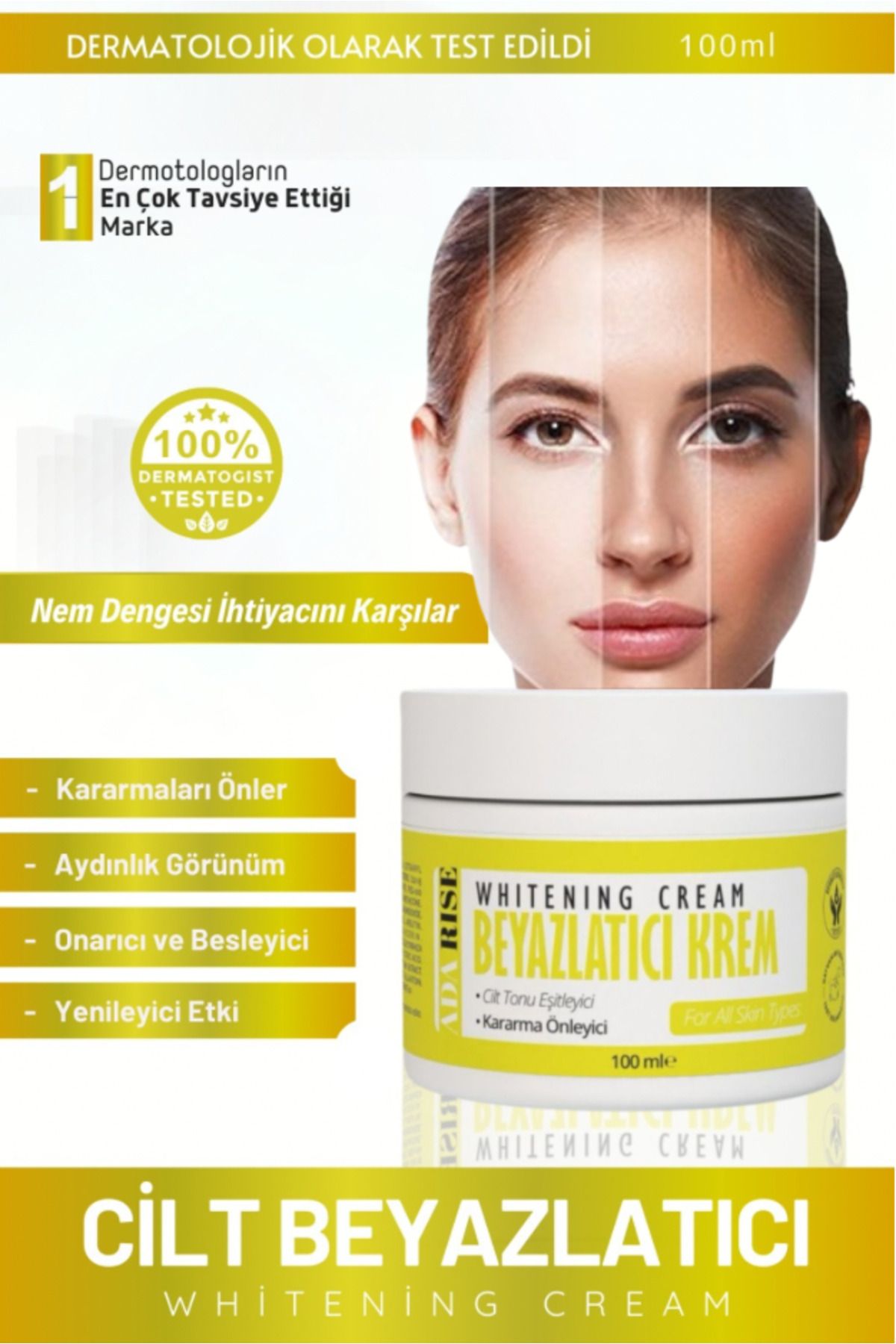 The AdaRise Koltuk Altı-diz-dirsek Ve Bikini Bölgesi Cilt Beyazlatıcı Krem 100 ml Skin Whitening Cream