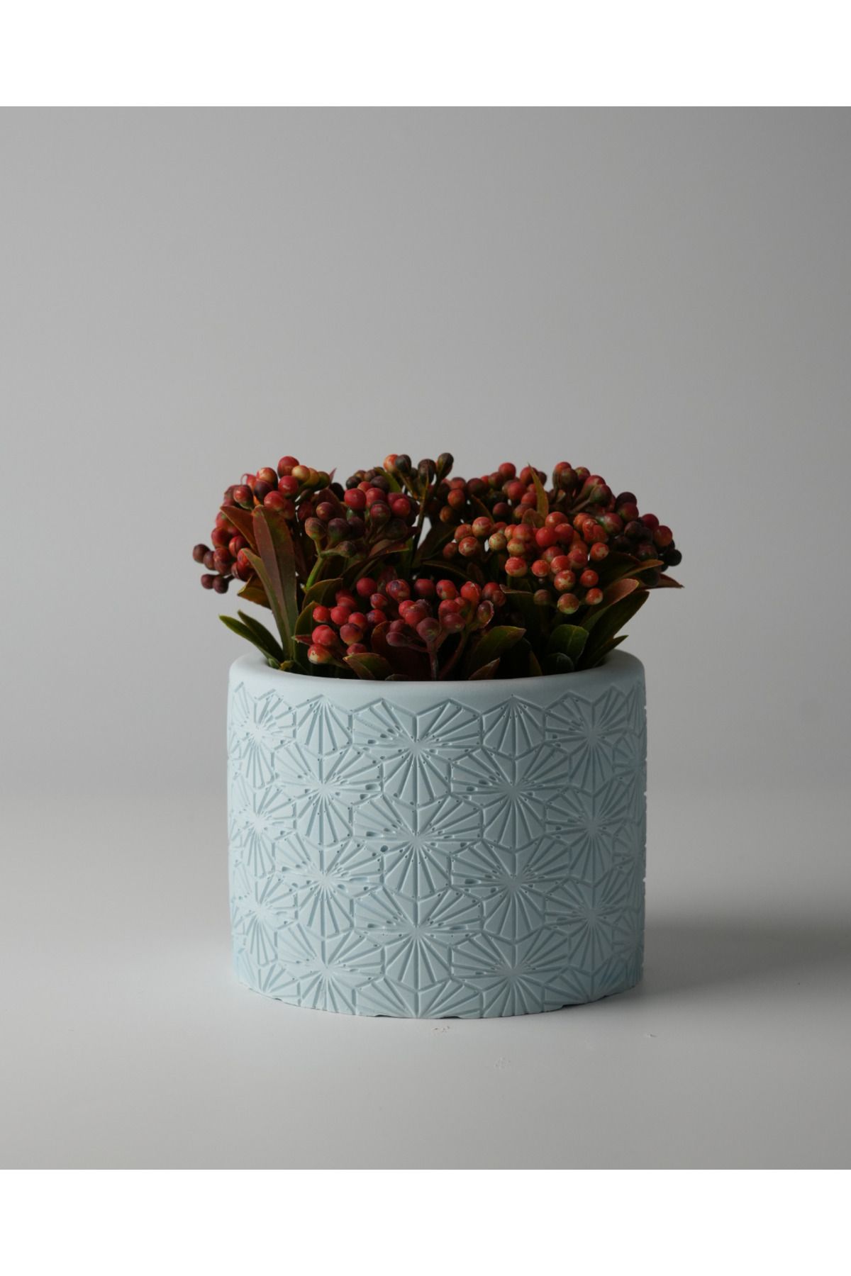 Kaju Creative Dekoratif Beton Saksı - Karo Çizgi 8x10 0.25L Küçük Boy Saksı