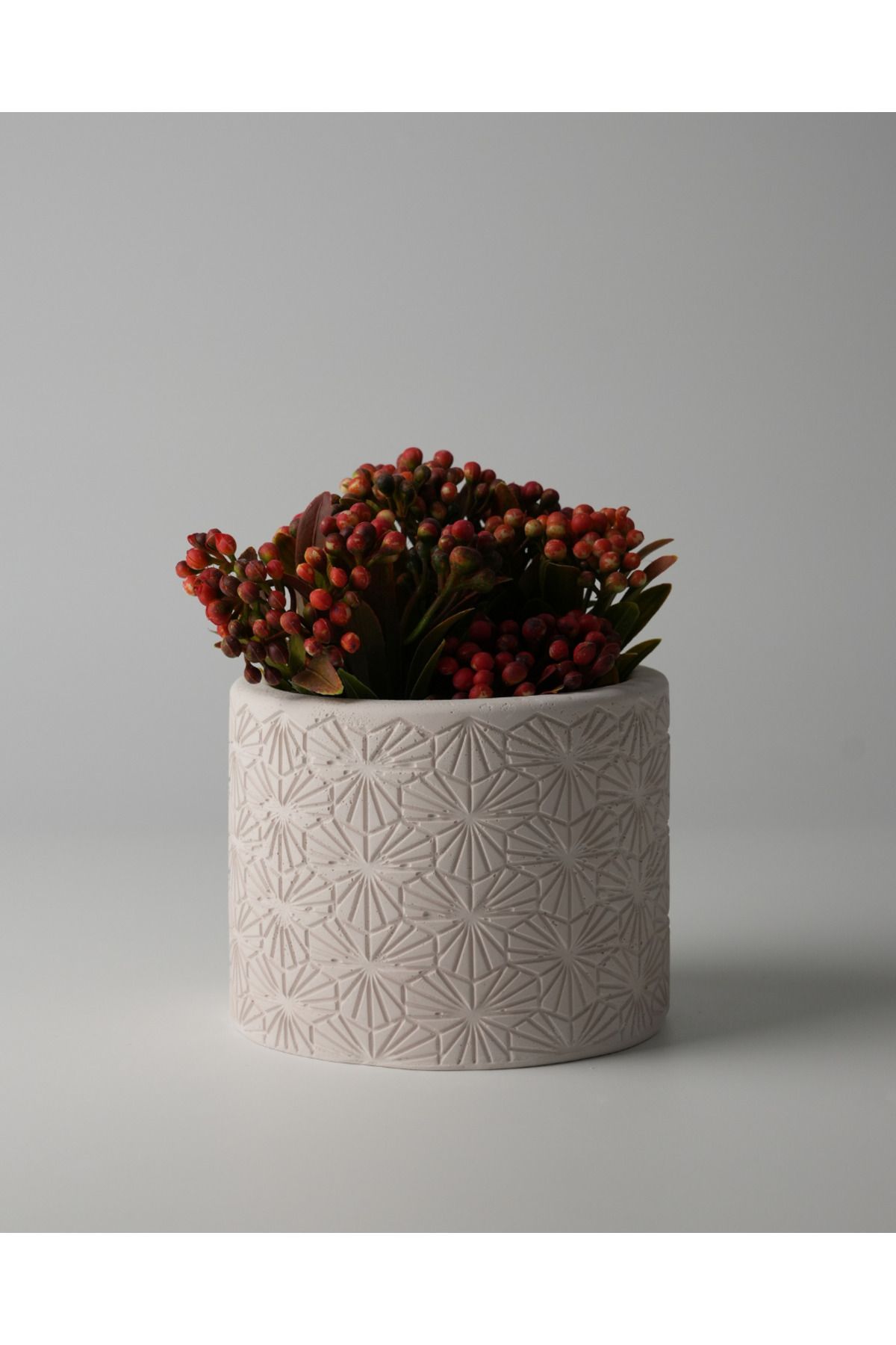 Kaju Creative Dekoratif Beton Saksı - Karo Çizgi 8x10 0.25L Küçük Boy Saksı