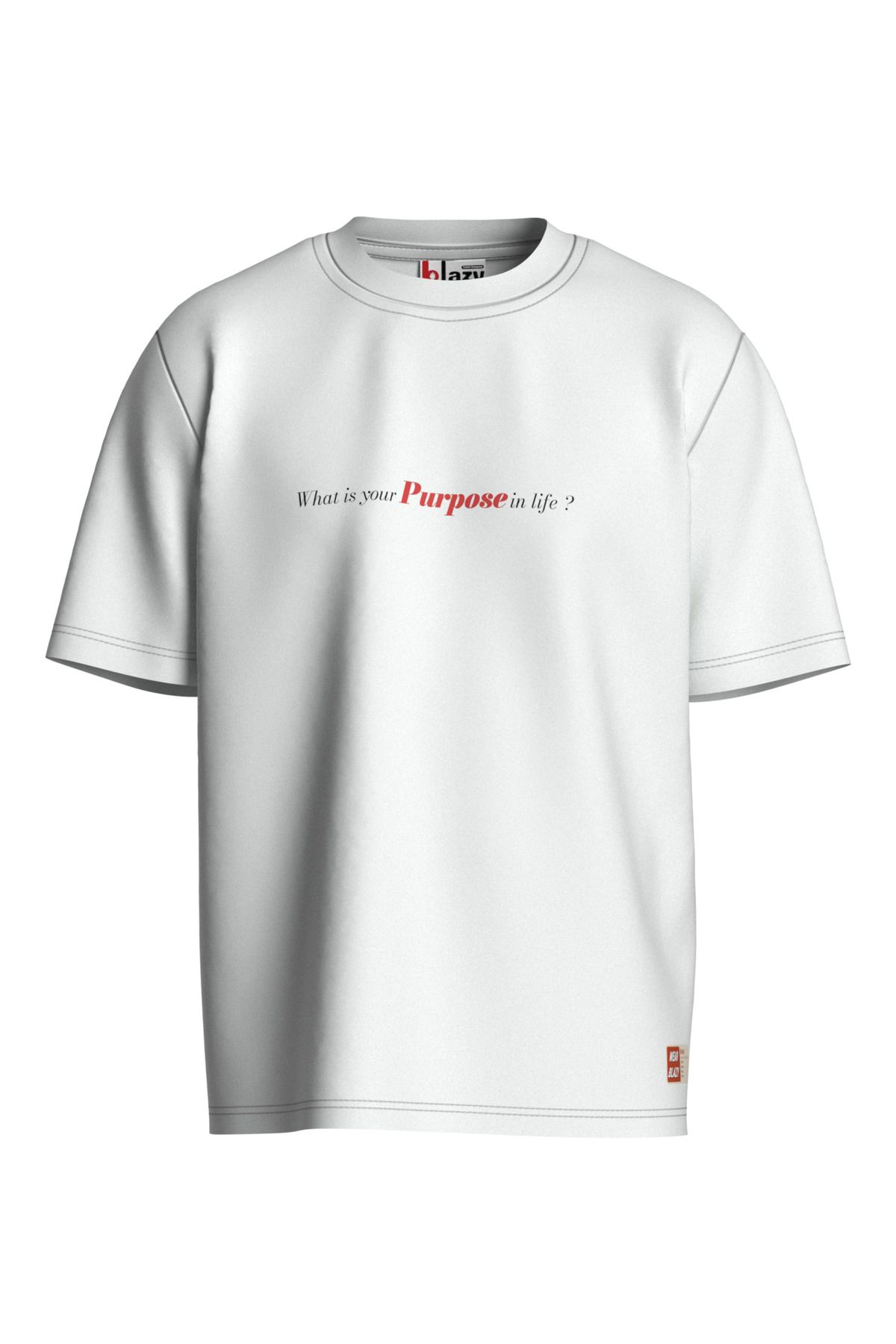 BLAZY PURPOSE BASKILI OVERSİZE T-SHIRT