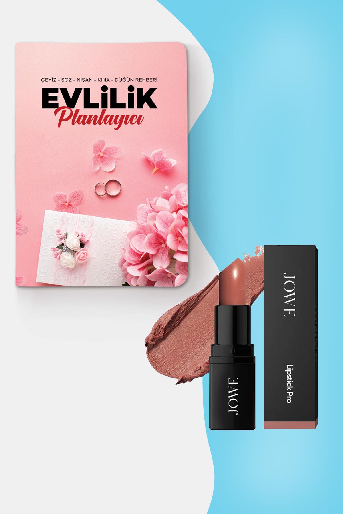 nesnel yayınlar Evlilik Planlayıcı Günlük ve Jowe Yoğun Renk ve Nemlendirici Lipstick Pro - 120