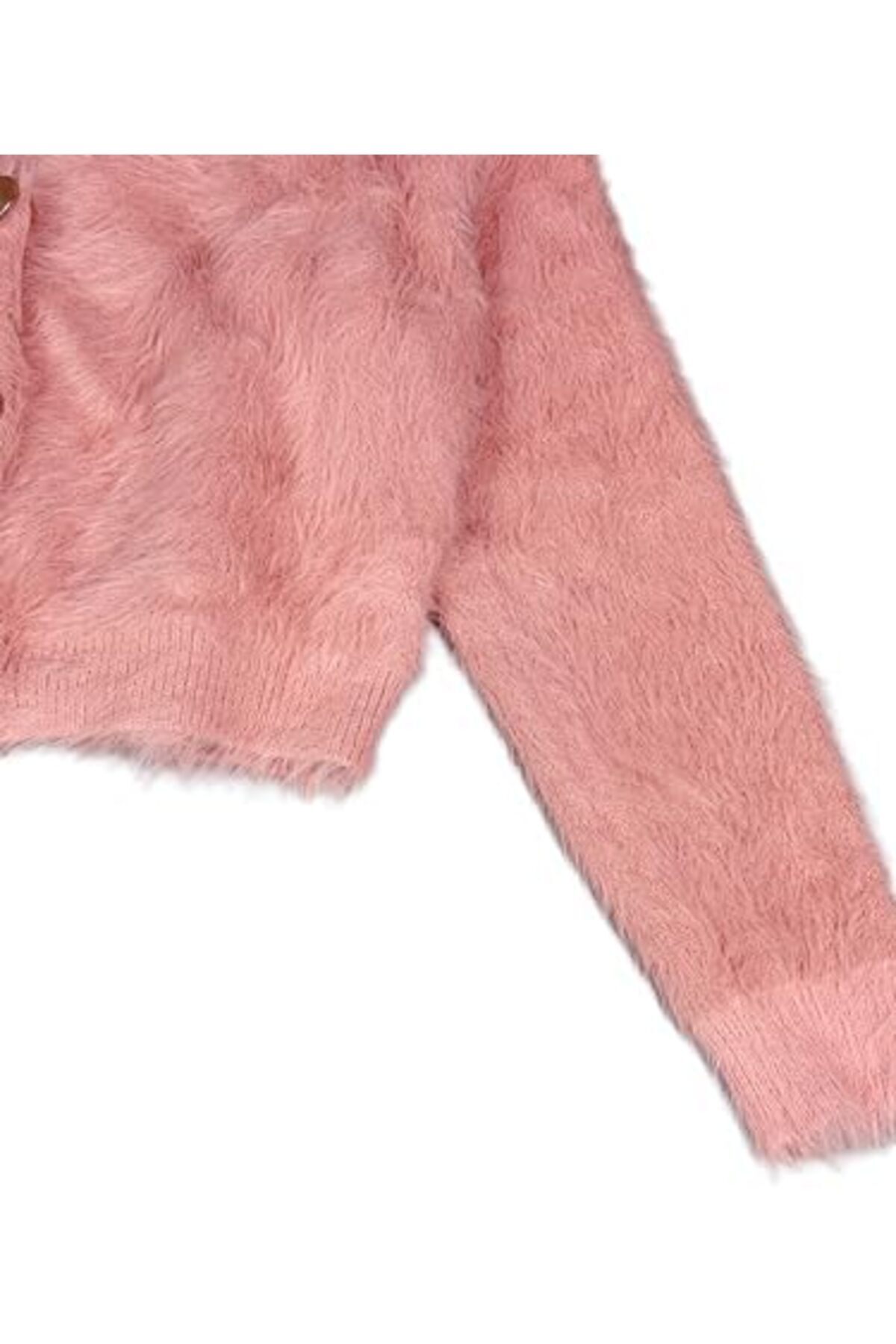 جاكيت وردي قصير من الموهير بأزرار ذهبية لامعة للنساء والفتيات من بونكا