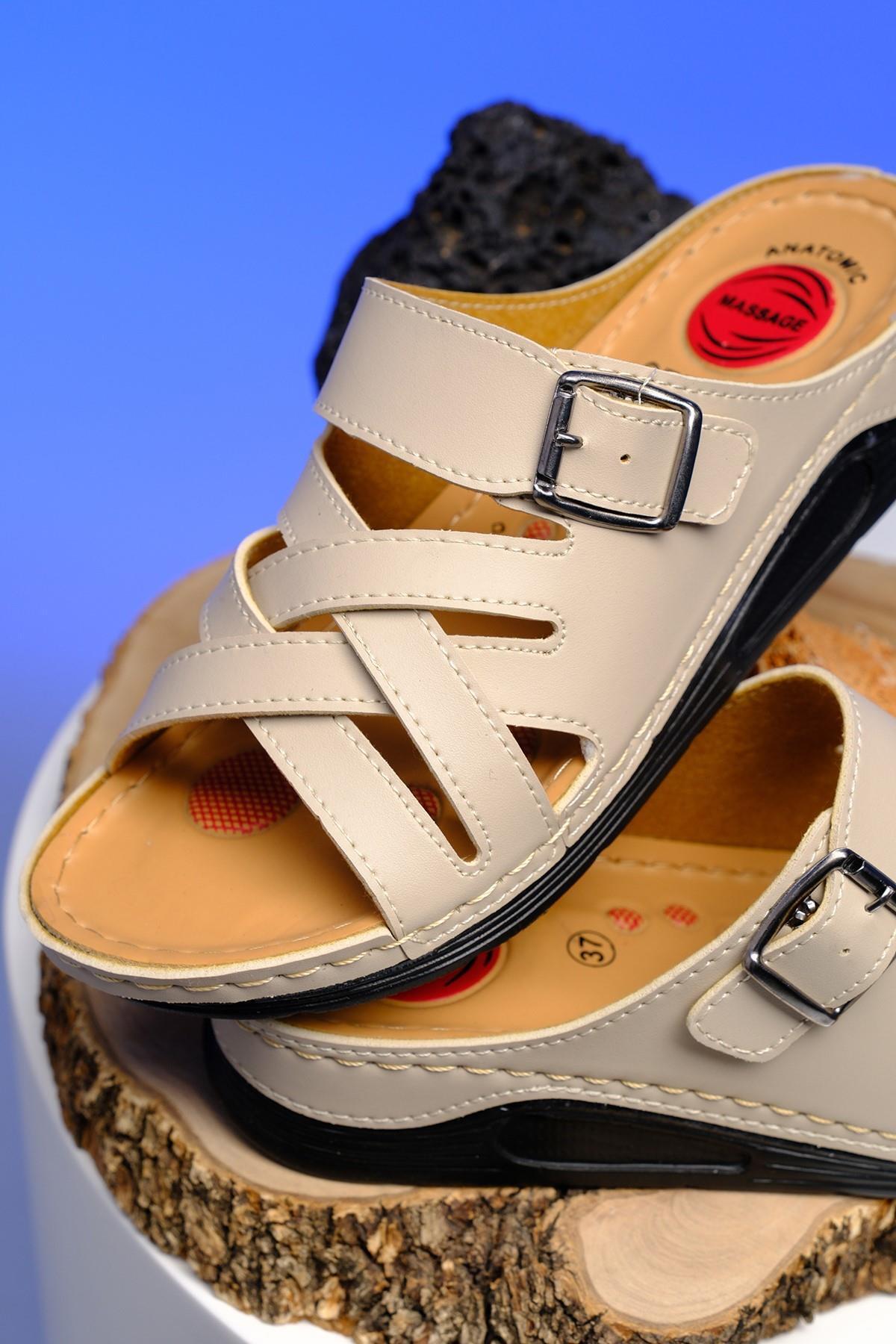 Oksit-Γυναικείες παντόφλες Sofia Orthopedic Light Sole Buckle Daily Mother 5