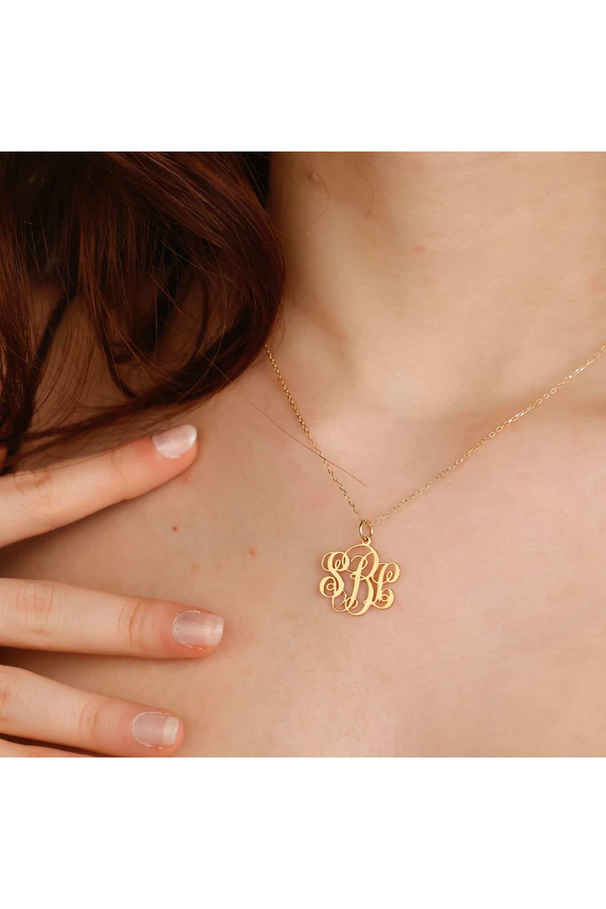ALTINTEMAS Kişiye Özel Harfli Monogram Kolye 18K Altın Kaplama 925 Ayar Gümüş