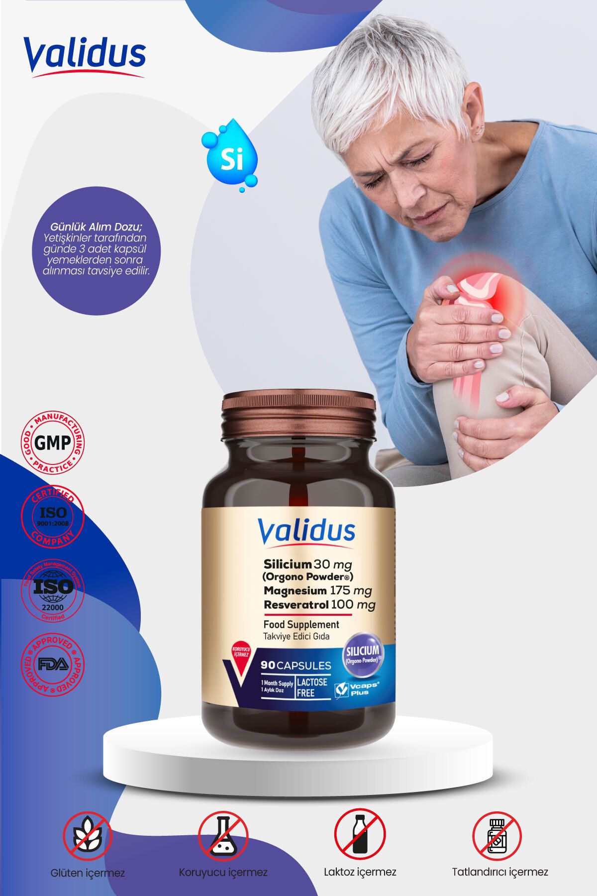 Validus-Joint Support Set - Glucosamine - Silicium - Magnesium - D3 K2 - Calcium 5