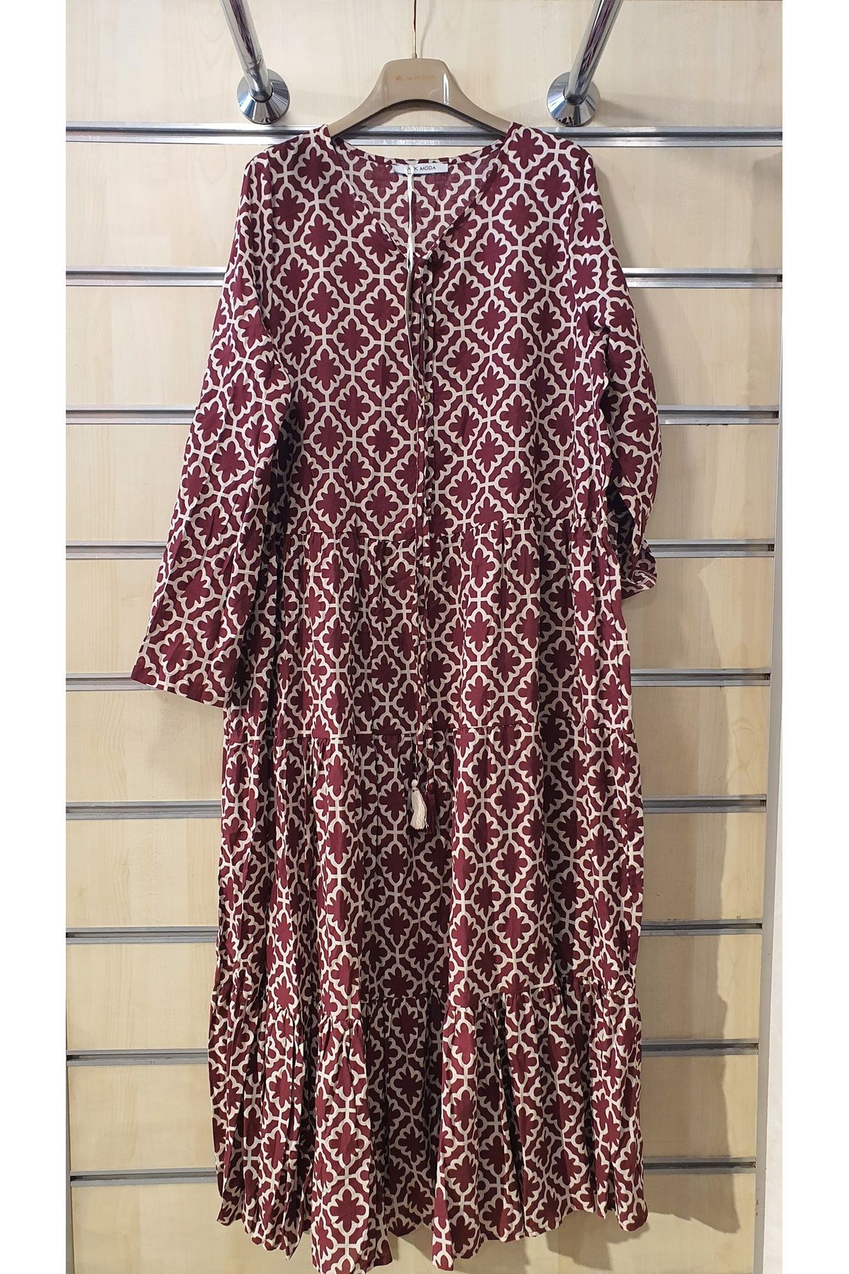 Park Moda DESENLİ UZUN PAMUK ELBİSE