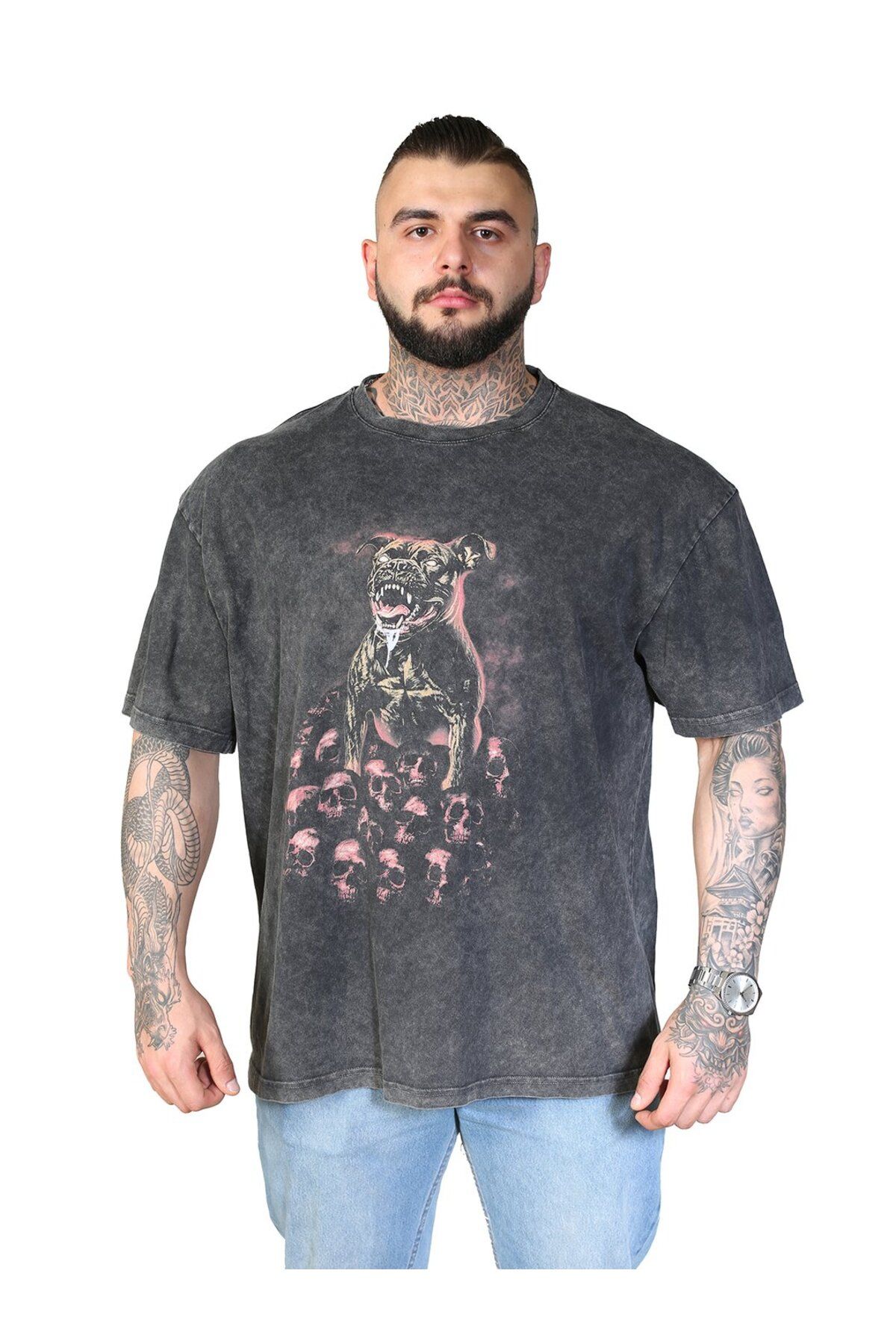 Muu Legacy PITBULL Oversize T-Shirt %100 Pamuk Dijital Baskılı