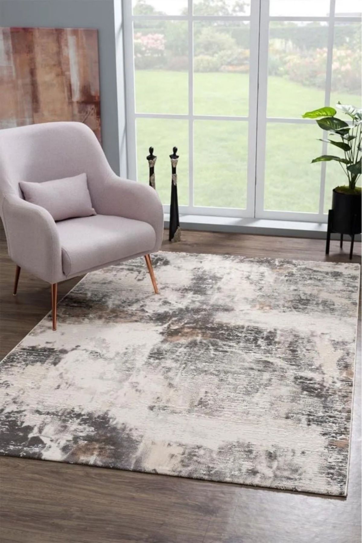 Andromeda ELLİZA POLYESTER MODERN ESKİTME DESENLİ SALON MEKAN ODA HALISI