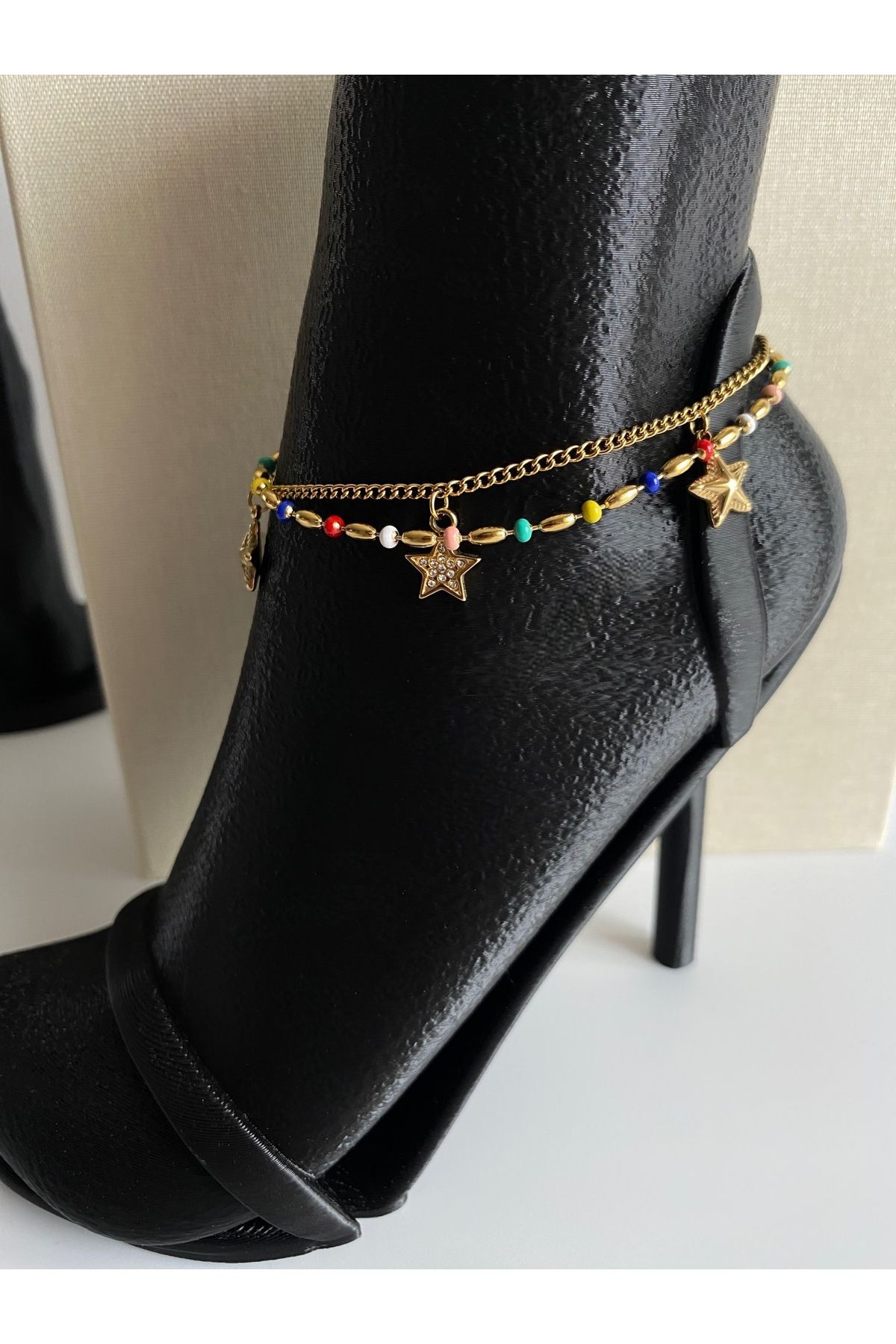 FIERA JEWELRY Yıldız Detay Paslanmaz Çelik Gold Halhal