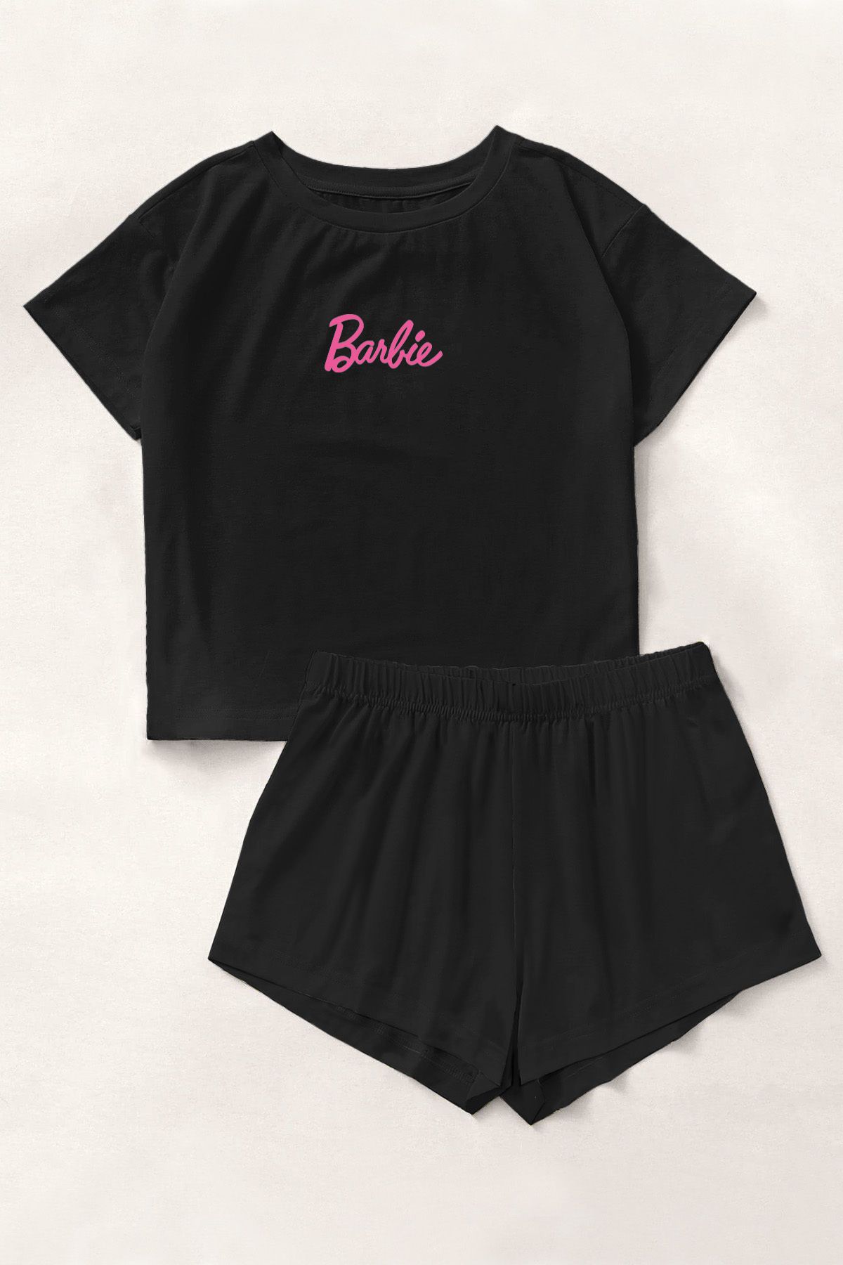 PEMBİŞ HOMEWEAR Blacked Pembe Bambuu Şort Takımı