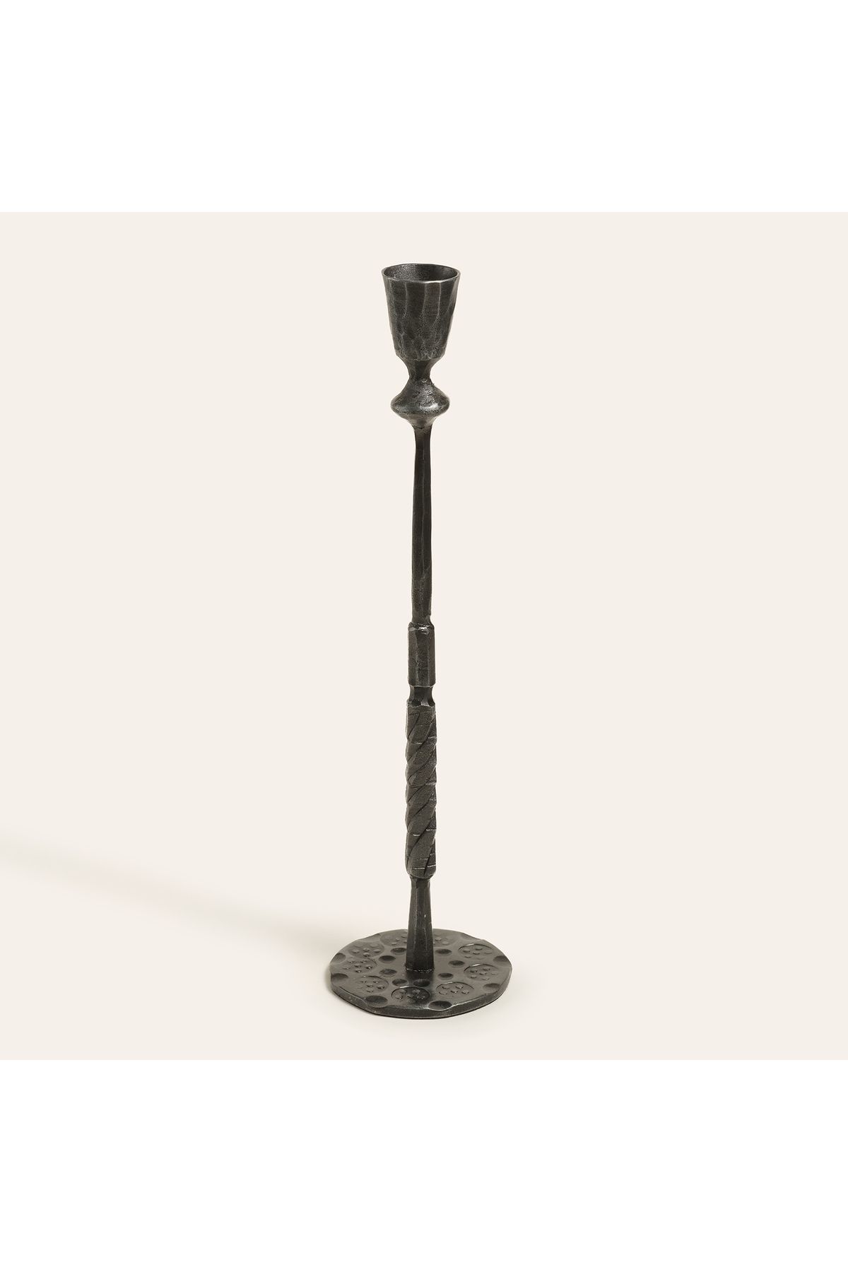 Zsa Zsa Zsu Bıjnor Metal Şamdan 8x8x31 Cm Gri