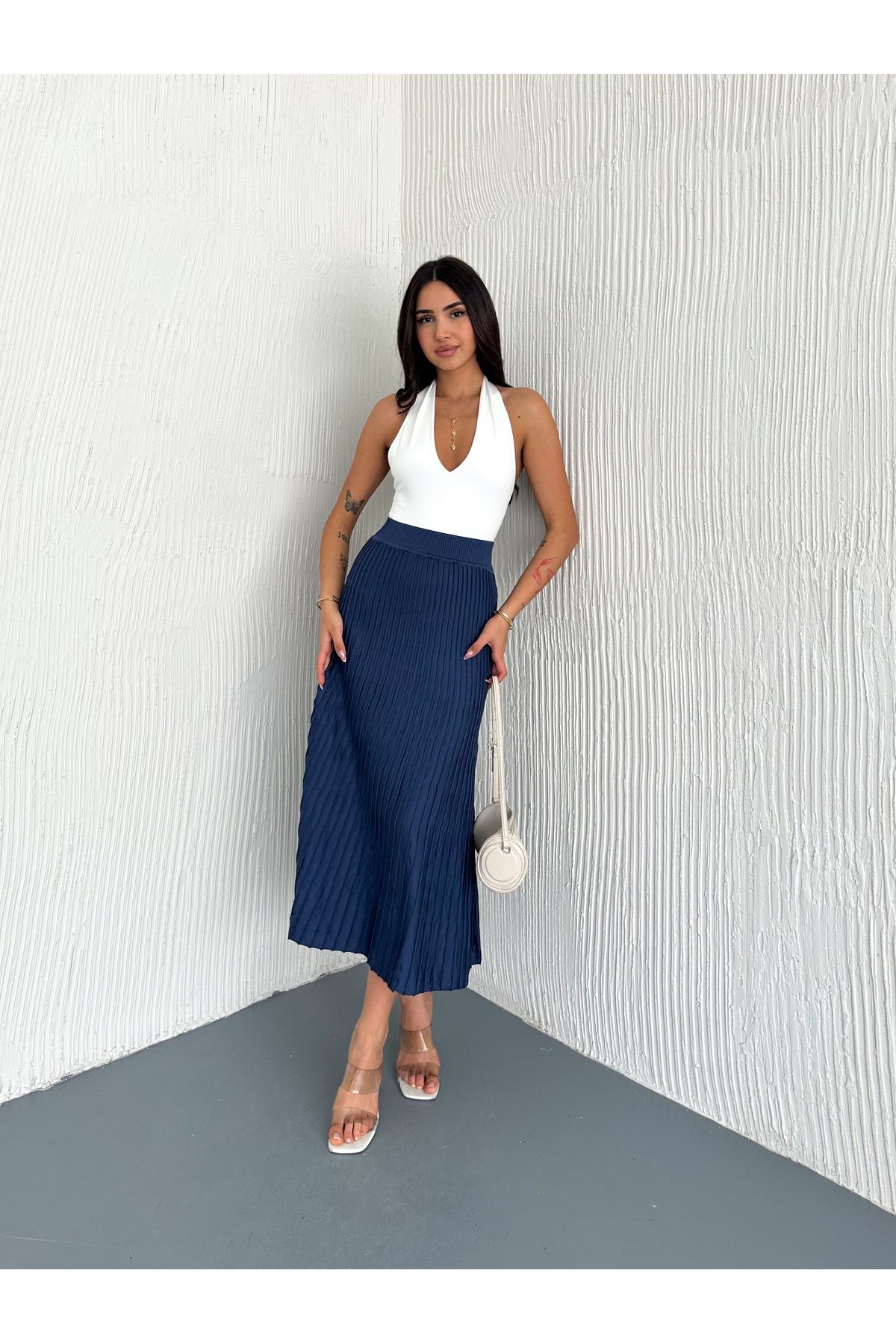 Fanori Woman KADIN FİTİLLİ BELİ LASTİKLİ TRİKO ETEK