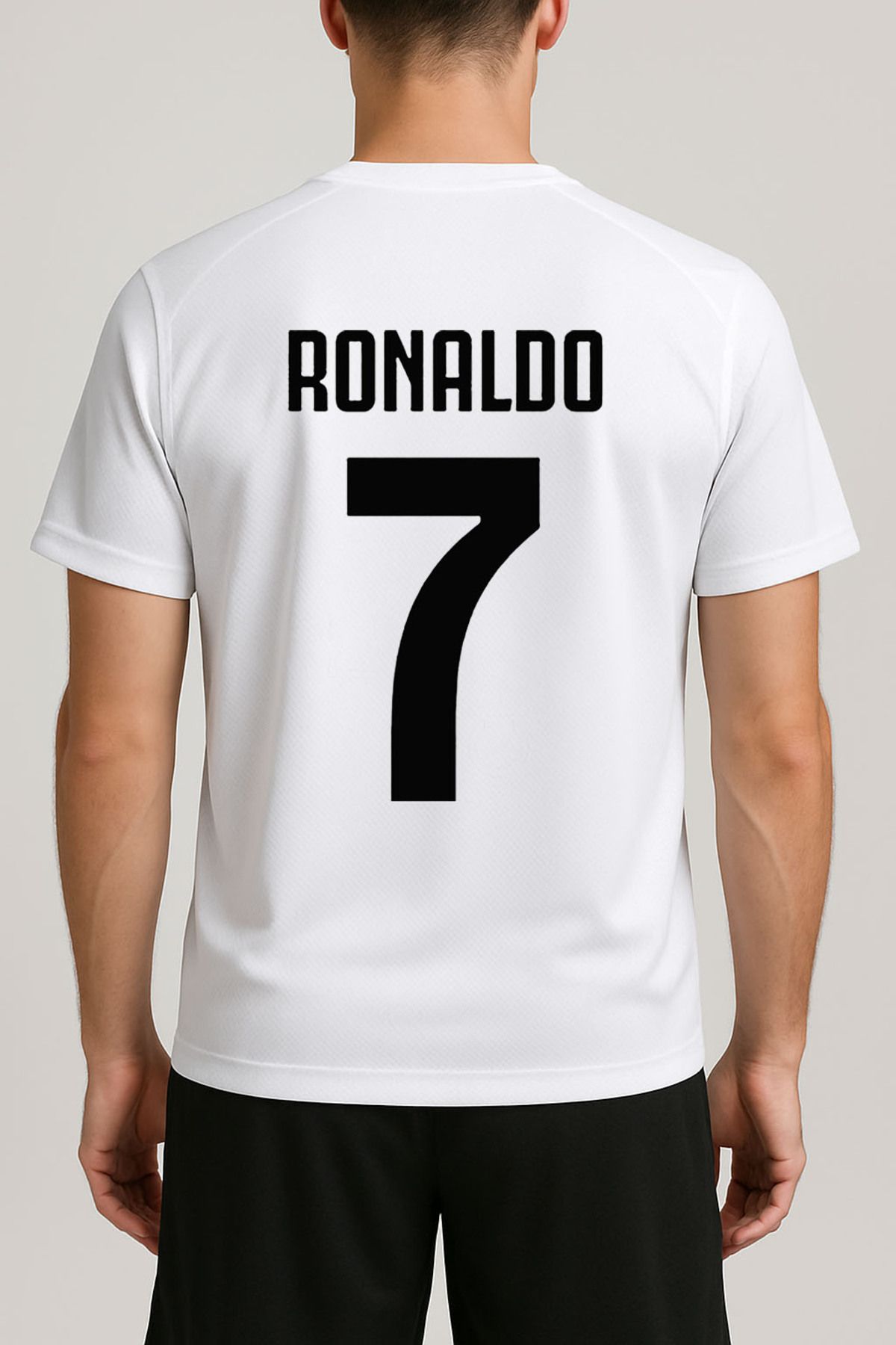Darkia Futbolcu Cristiano Ronaldo Baskılı Forma Kumaş Bisiklet Yaka Yetişkin Tişört T-shirt