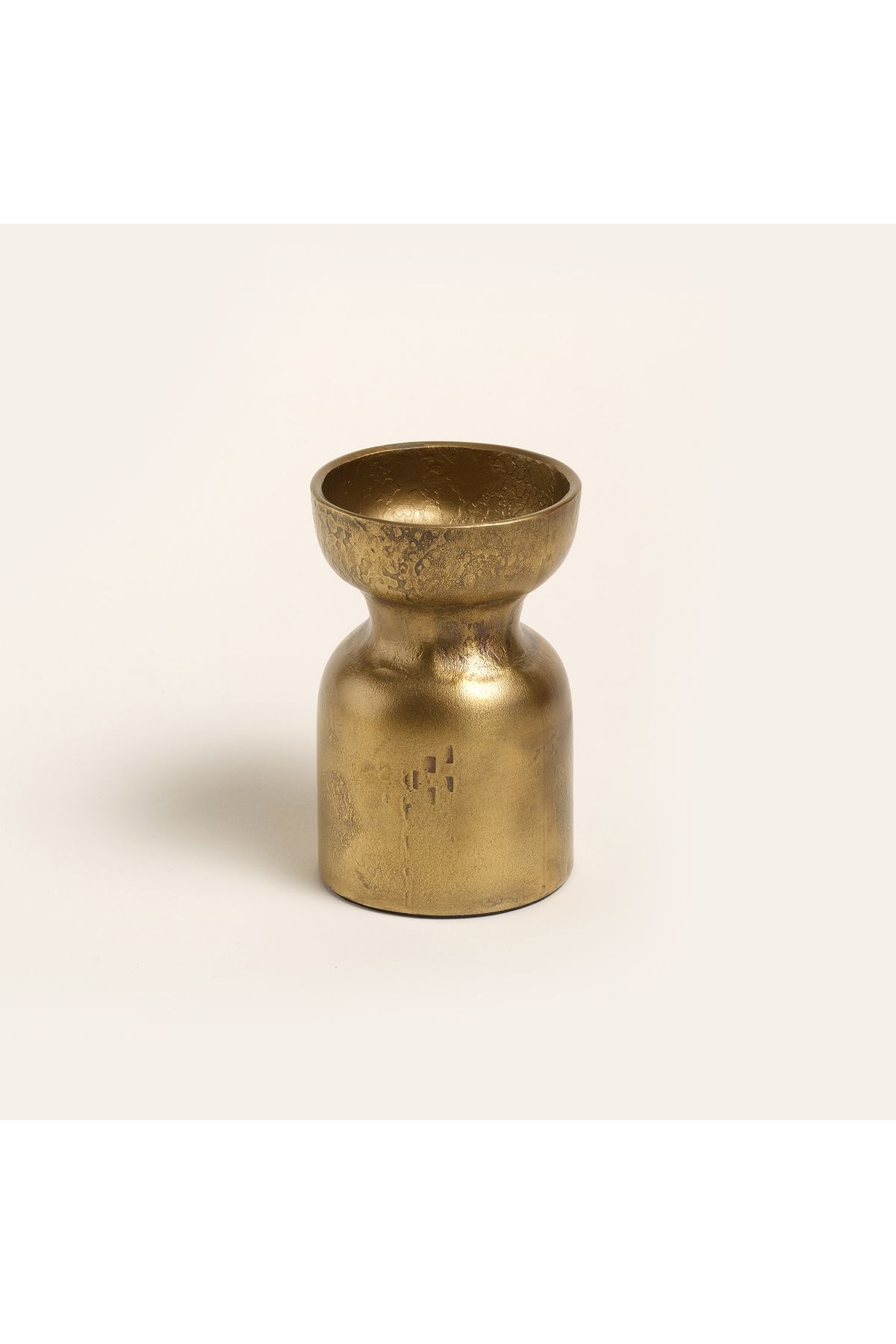 Zsa Zsa Zsu Bıjnor Metal Mumluk 5x5x8 Cm Altın