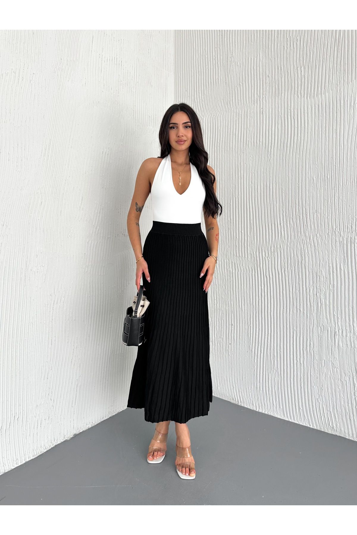 Fanori Woman KADIN FİTİLLİ BELİ LASTİKLİ TRİKO ETEK