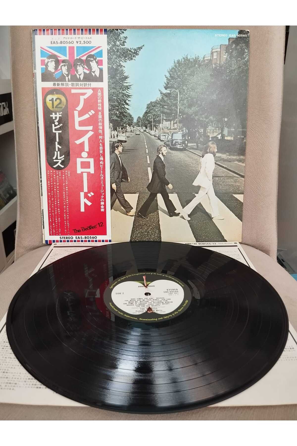Plakperest The Beatles – Abbey Road - 1976 Japonya Basım Albüm - 33 lük LP Plak Albüm - Obi’li-2.EL
