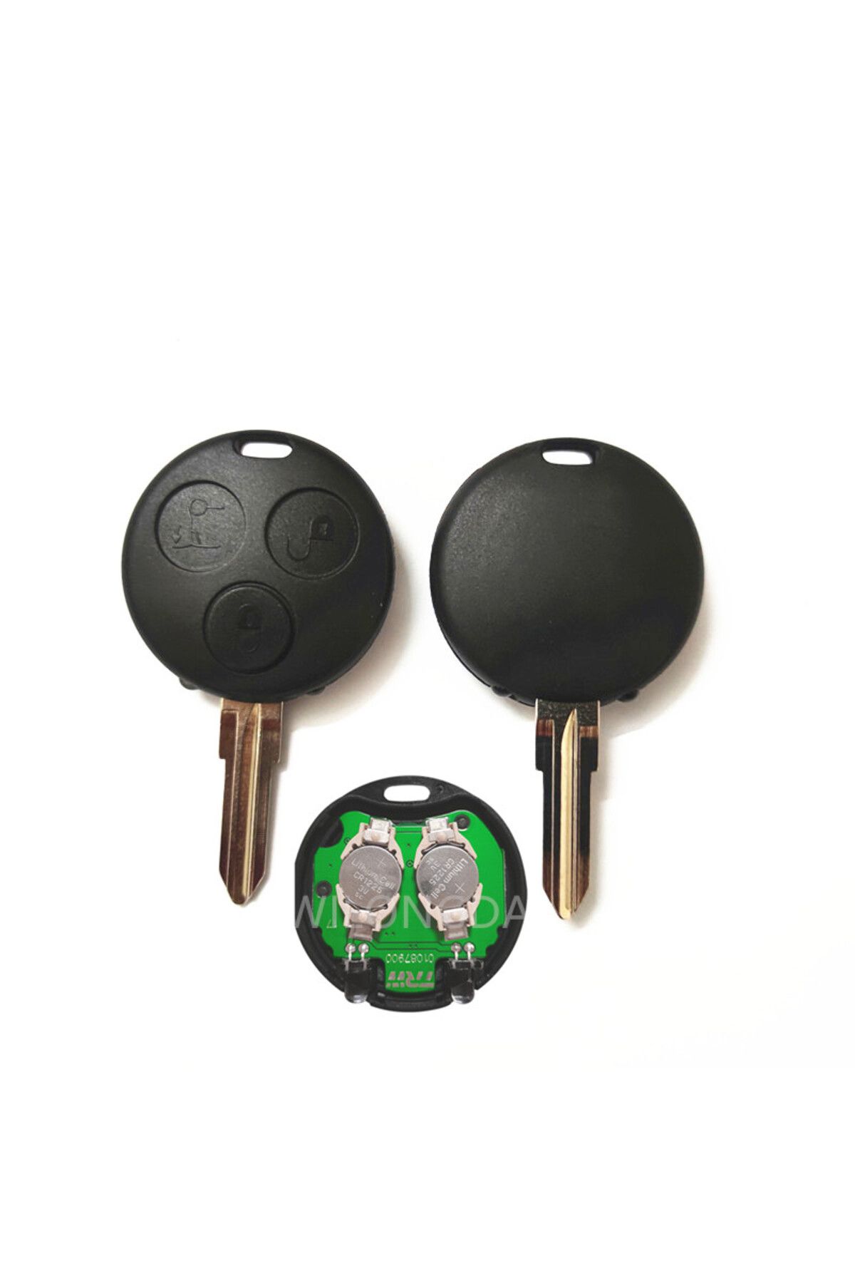 Wilongda-3 Buttons with 2 Infrared Lights 3 Button Remote Key AEC Chip 433Mhz for Mercedes Benz Smart Fortwo 7