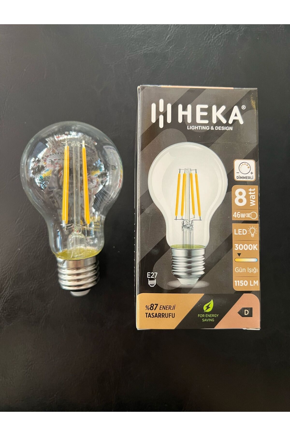 Heka 8 WATT 3000 KELVİN GÜNIŞIĞI DİMMERLİ KULLANIMA UYGUN 1150 LÜMEN YÜKSEK IŞIK E27 LED AMPUL