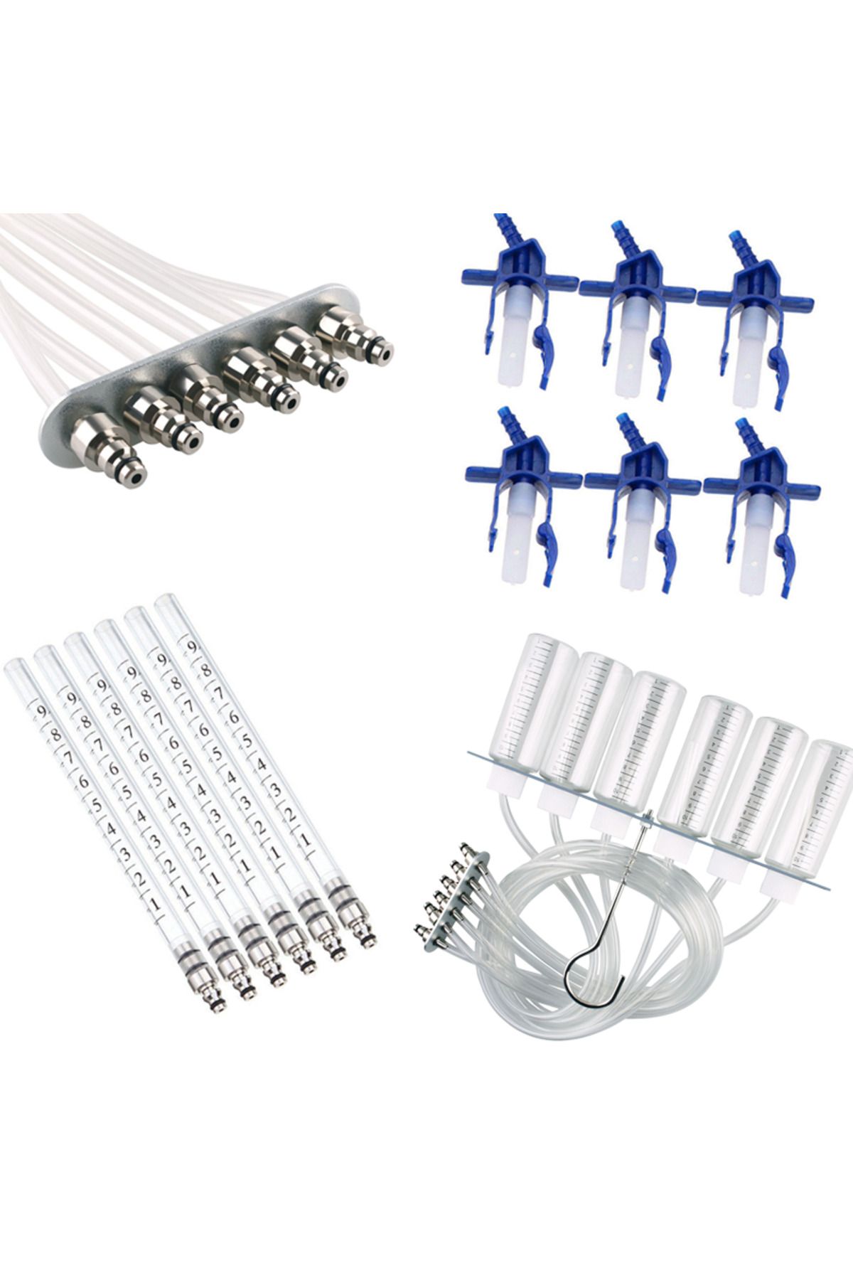 Choice-Diesel Engine Injector Flow Meter Test Kit 6-cylinder Common Rail Adapter Leak Diagnosis Kit 6