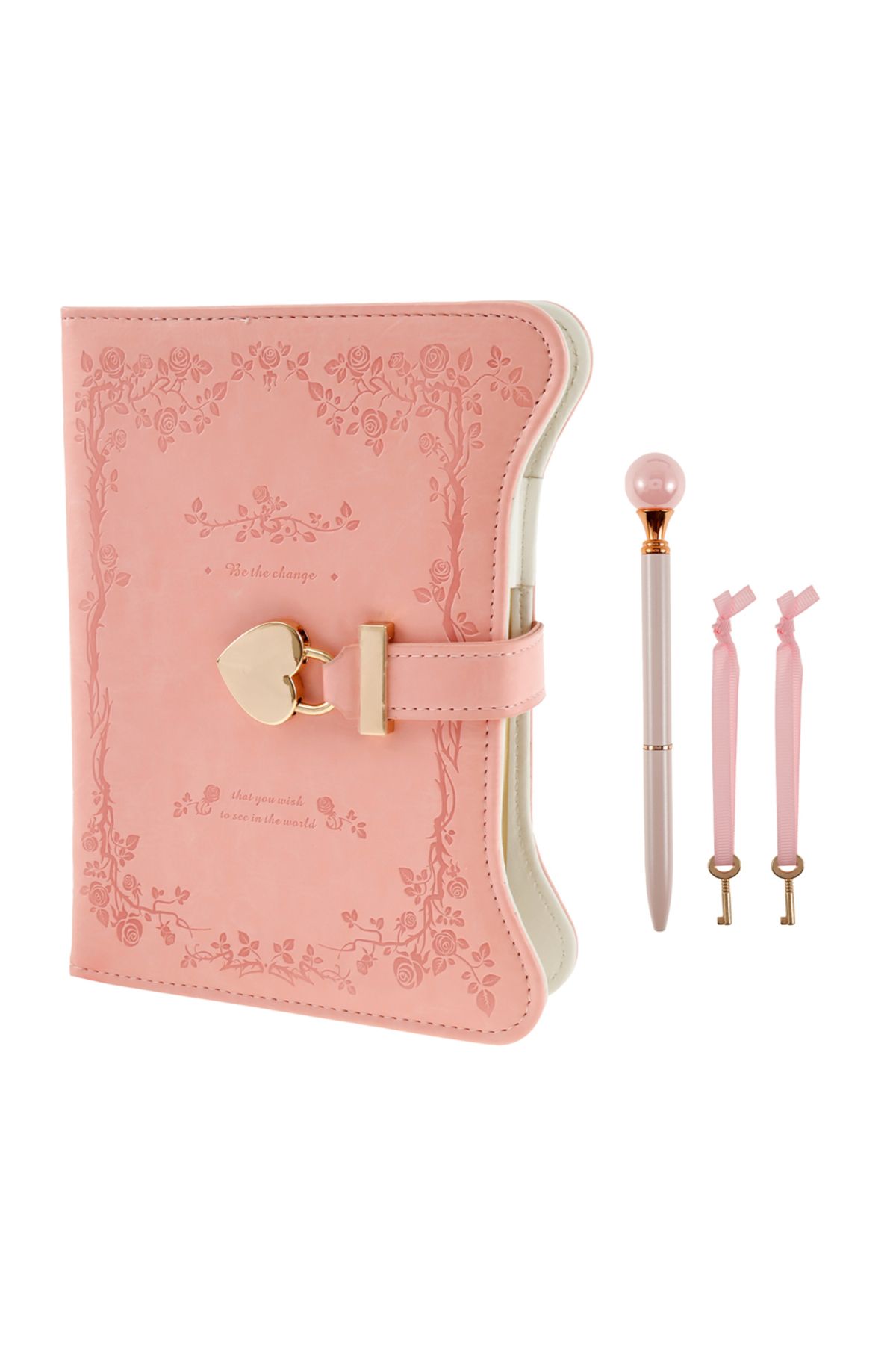Choice-pink Diary with Lock and Keys 360 Pages Journal with Lock B6 Size PU Leather Locking Diary with Pen 1