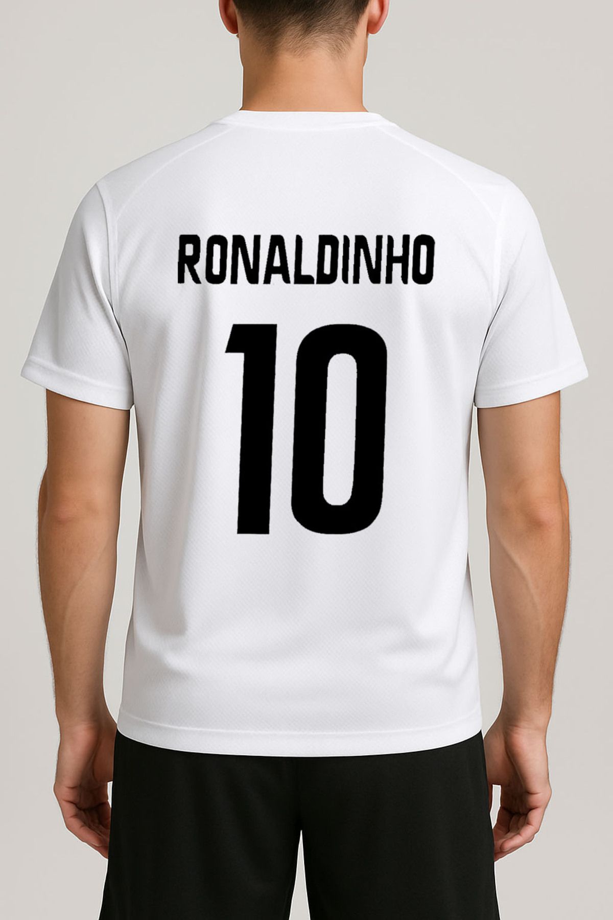 Darkia Futbolcu Ronaldinho Baskılı Forma Kumaş Bisiklet Yaka Yetişkin Tişört T-shirt