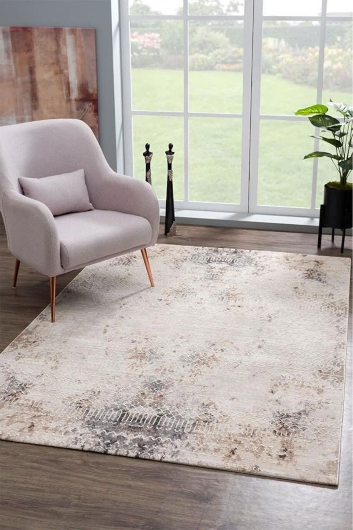 Andromeda ELLİZA POLYESTER MODERN ESKİTME DESENLİ SALON MEKAN ODA HALISI