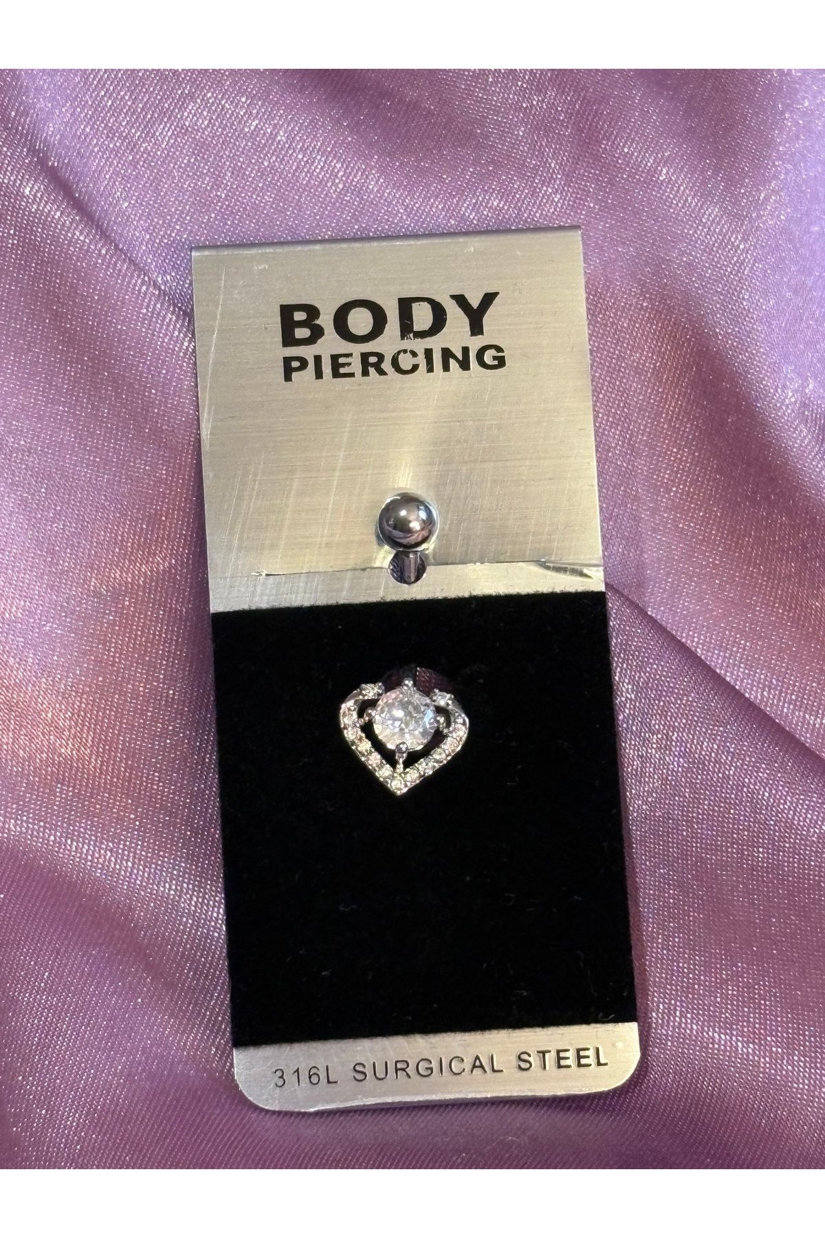 Gia Cerrahi Çelik göbek piercing kalpli model