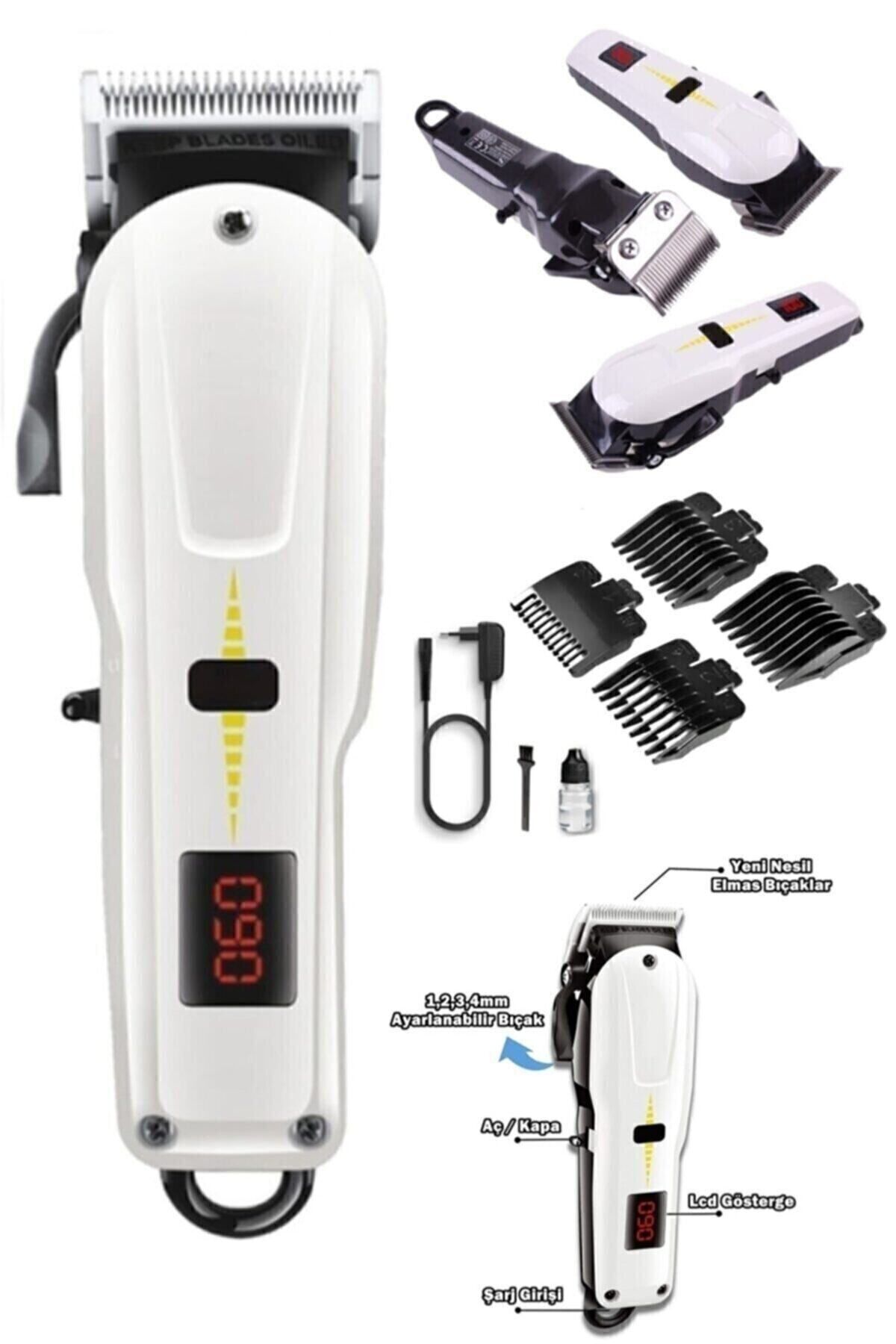 teknotrust 50 Hz / 60 Hz Hk-700 Profesyonel Şarjlı Tıraş Makinesi 1 Yıl Yok 220 - 240 V Beyaz Yok Islak ve Kur