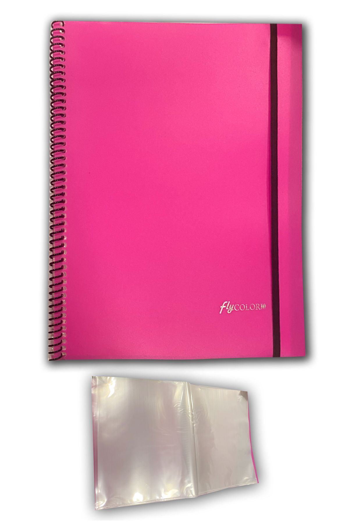 FLY COLOR Spiralli Sunum Dosyası Pembe 40'lı Telli