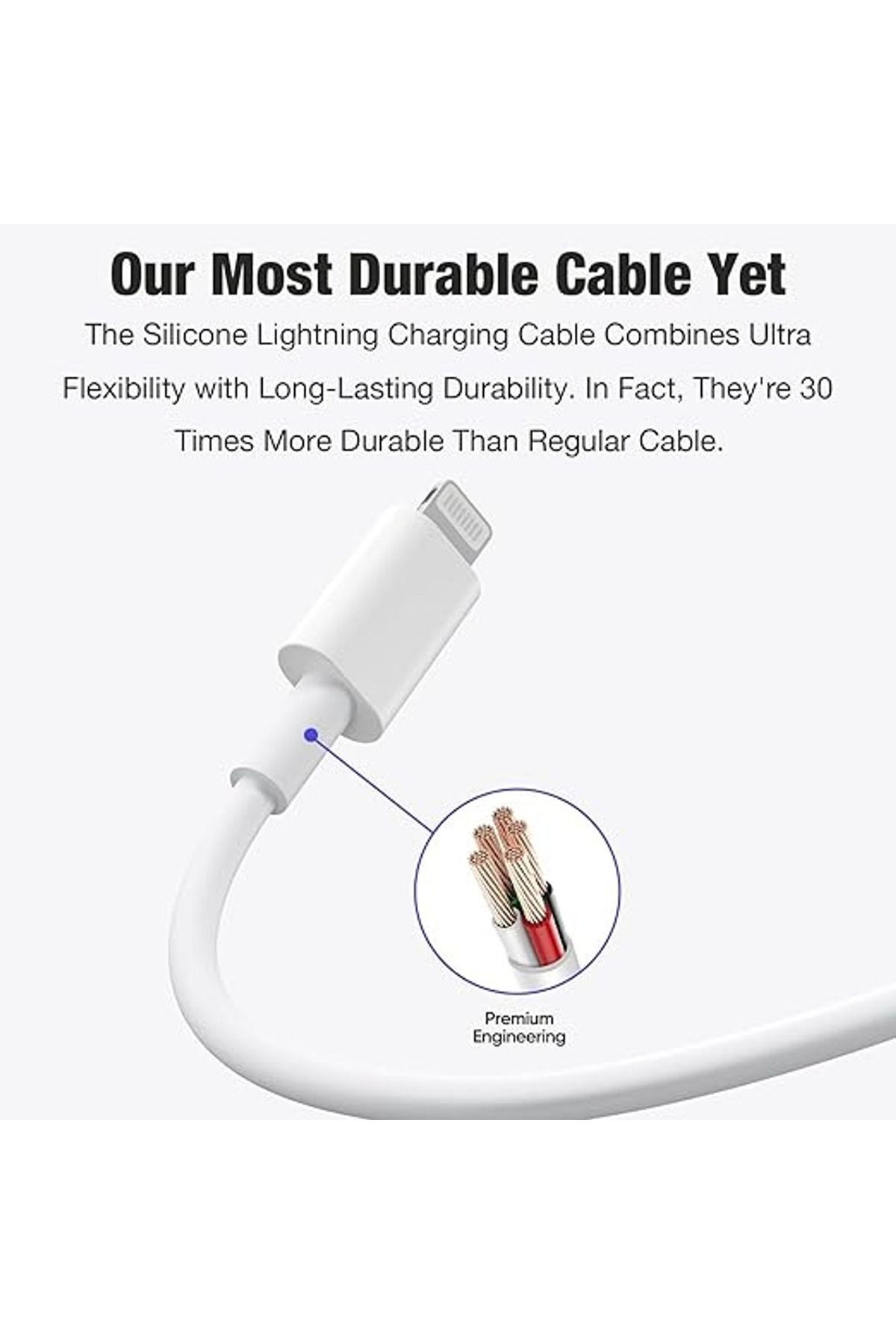 Apple-USB-C to Lightning Cable 2m, Fast Charging and Data Syncing – White 4