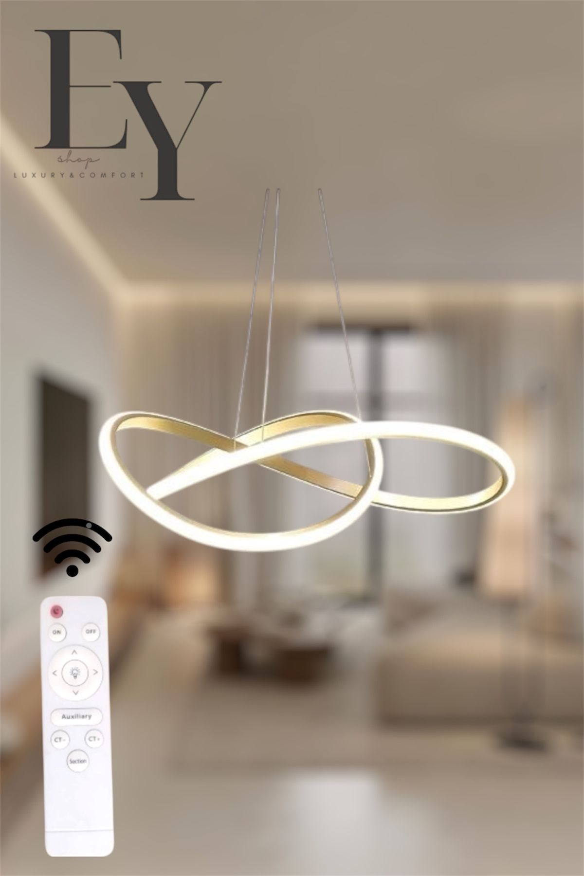 EYSHOP Modern Eskitme KarÇiçeği Model 3 Renk KUMANDALI (beyaz&sarı&günışığı) LED Avize