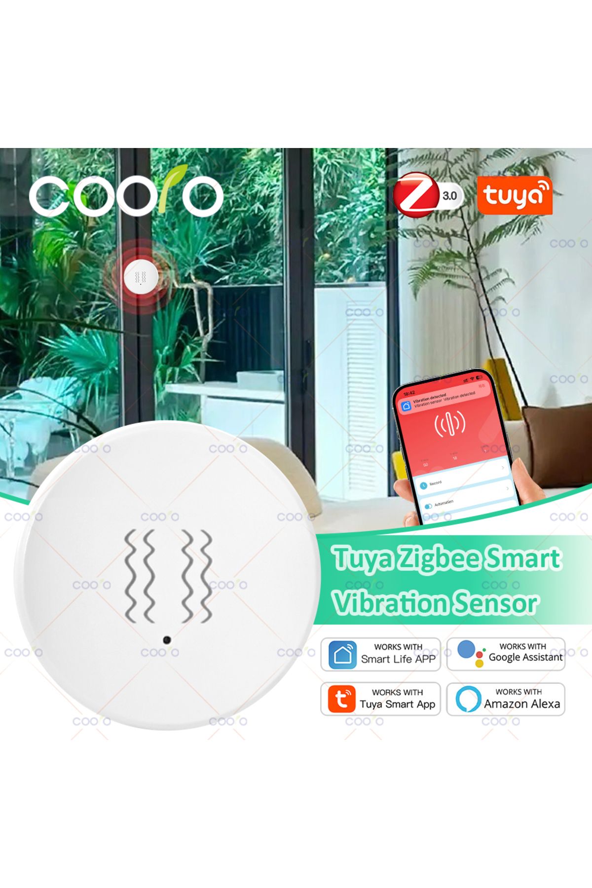 Choice-Tuya Smart Zigbee Vibration Sensor Detection Tilt XYZ Axis Sensor Shock Alarm Record App Notifica... 7