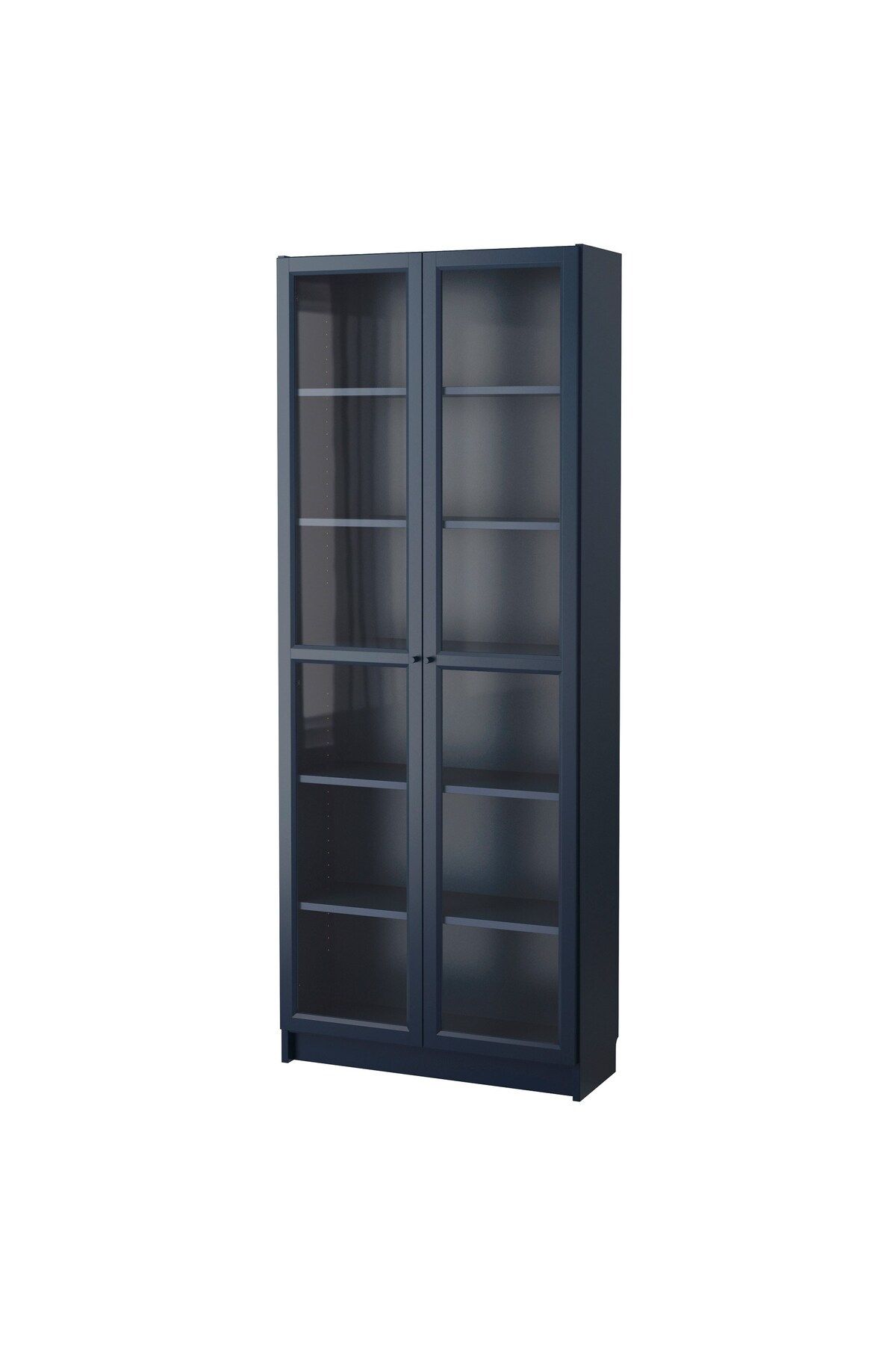 IKEA cam kapaklı kitaplık, koyu mavi, 80x30x202 cm