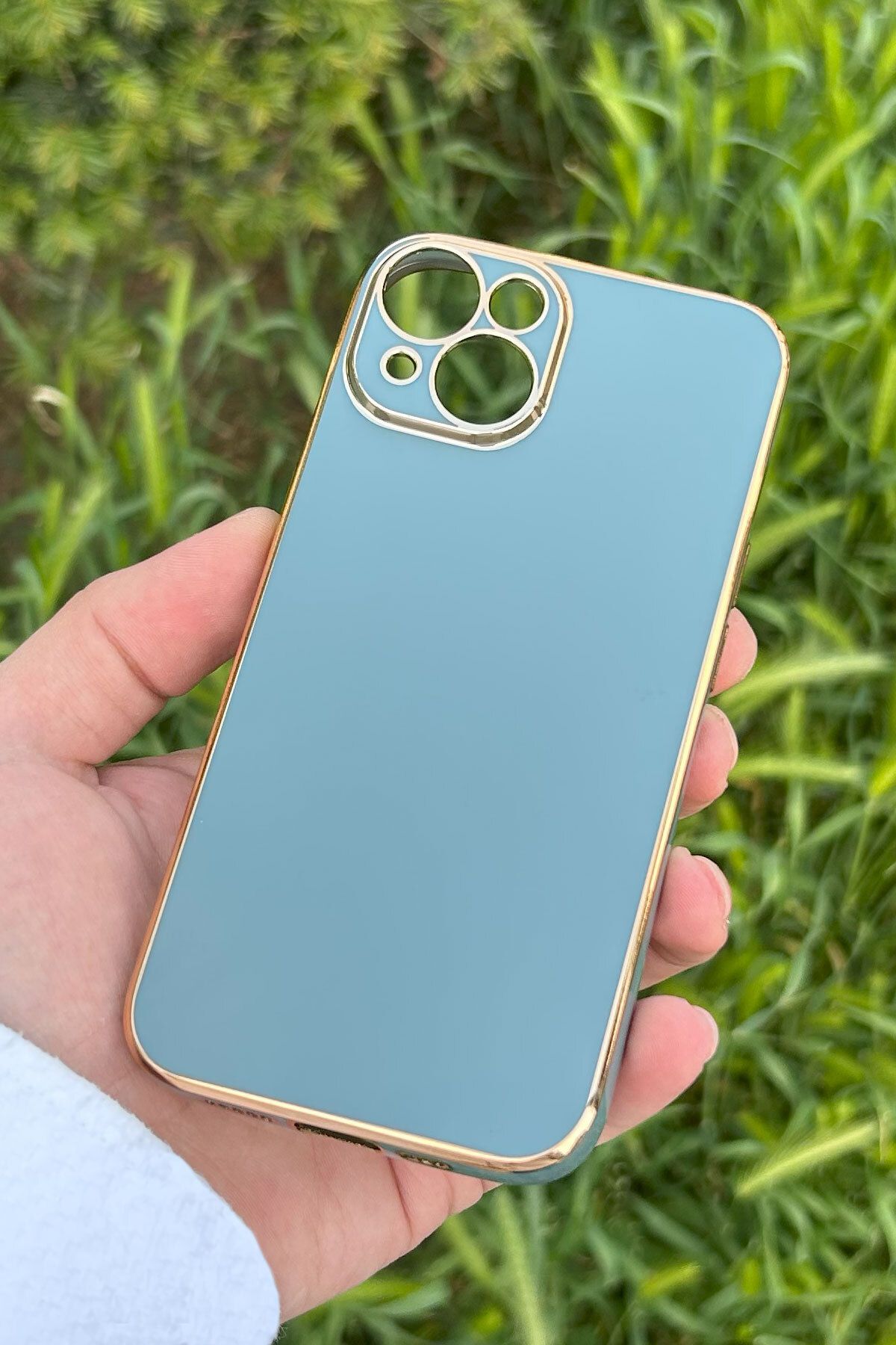 CEPSTOK iPhone 14 Kılıf Kenar Detaylı Yumuşak Parlak Silikon