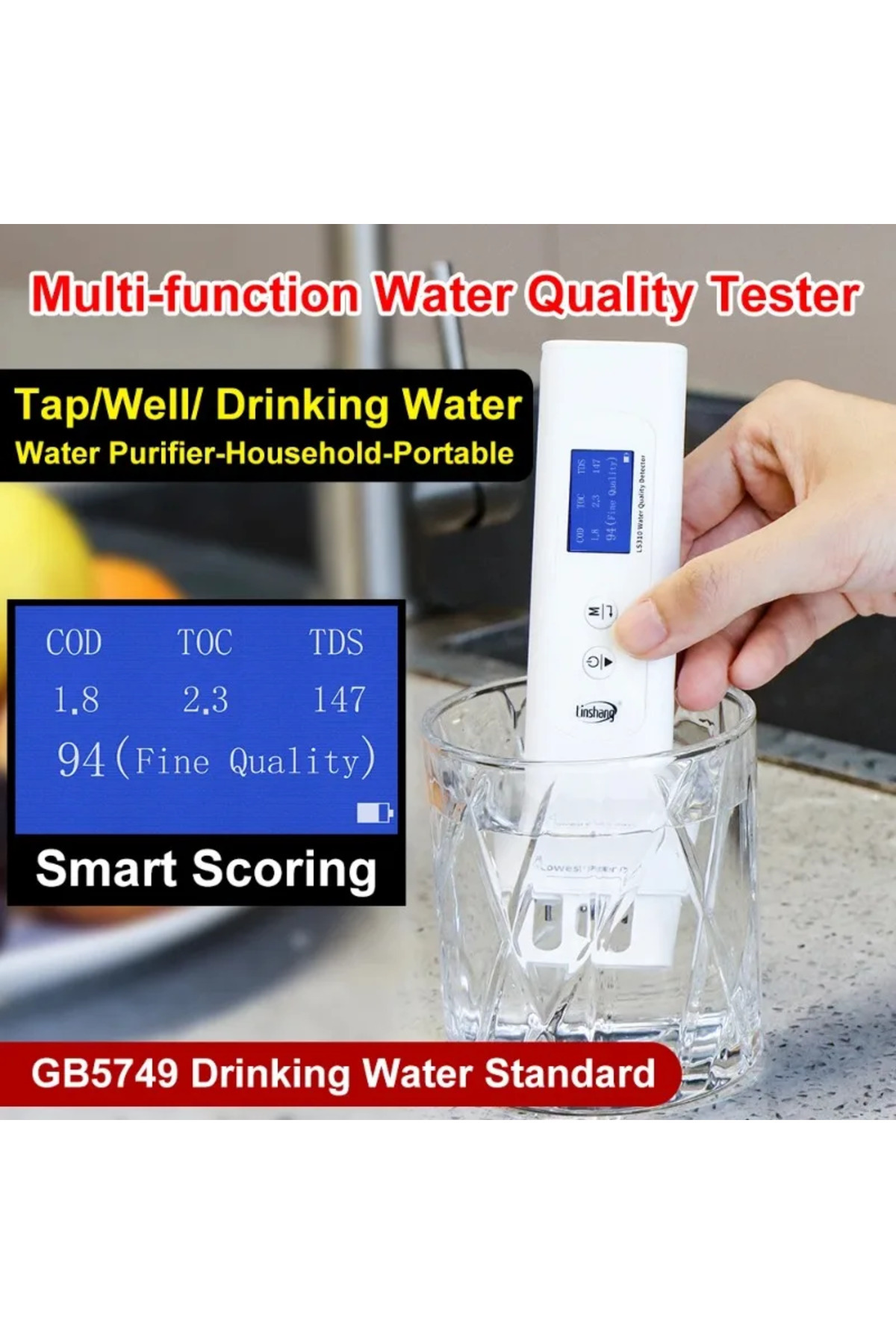 Choice-LS310 LS310 Water Quality Tester TDS TOC COD Multi-Parameter Waterproof IP67 EC Temperature 4 Backli 3