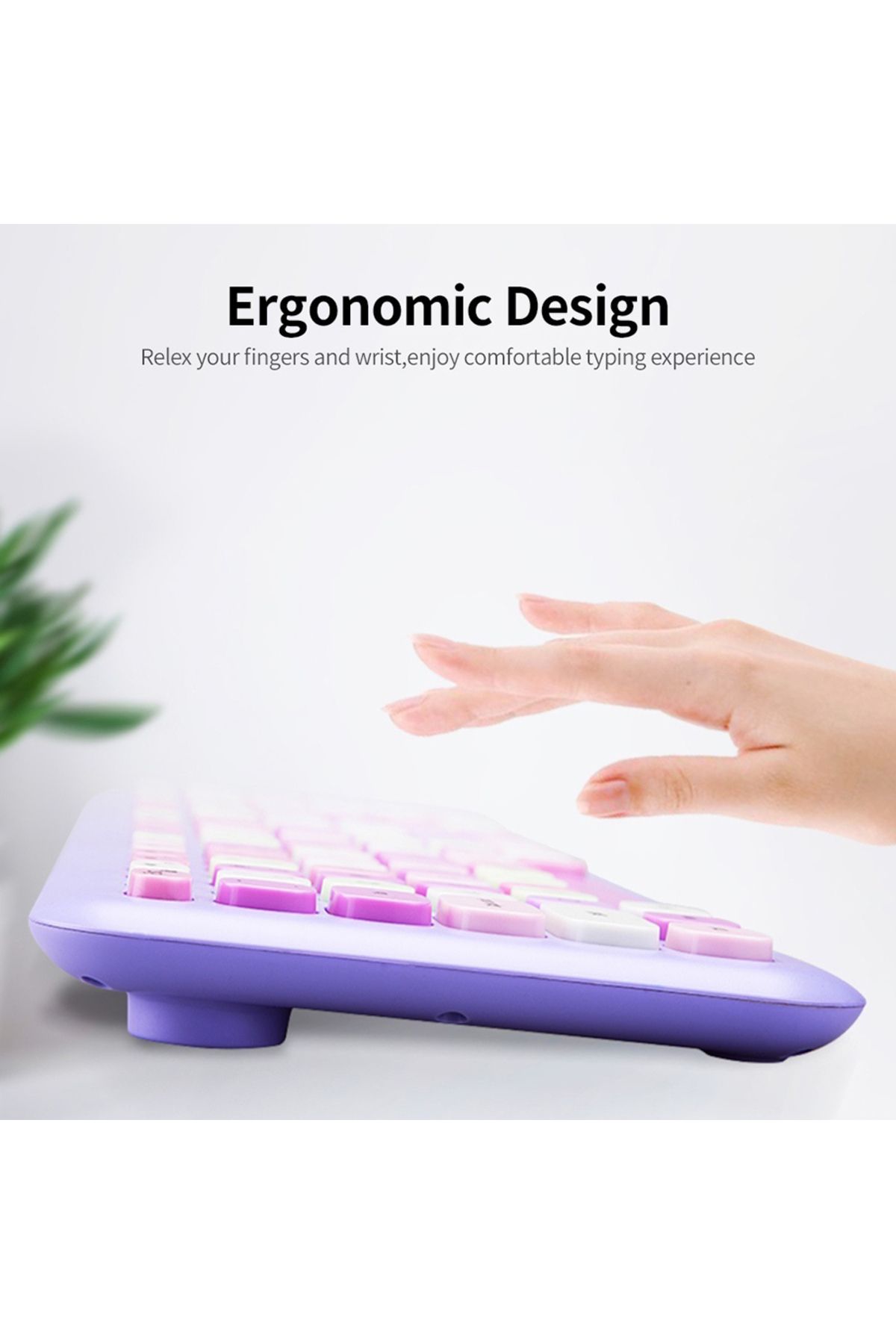 Choice-English Green Mofii Wireless Keyboard And Mouse Combo Slim Compact 2.4g Usb Full Size Wireless Mouse 6