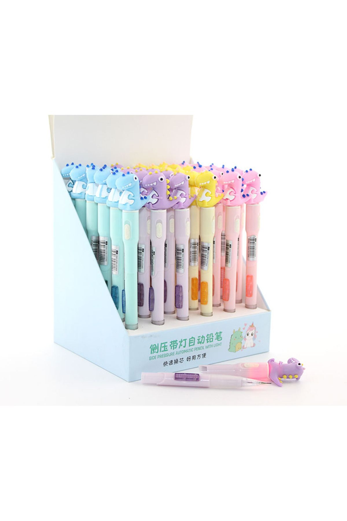 KfksStore 07 Uçlu Ledli Dinazor Tasarımlı Kalem