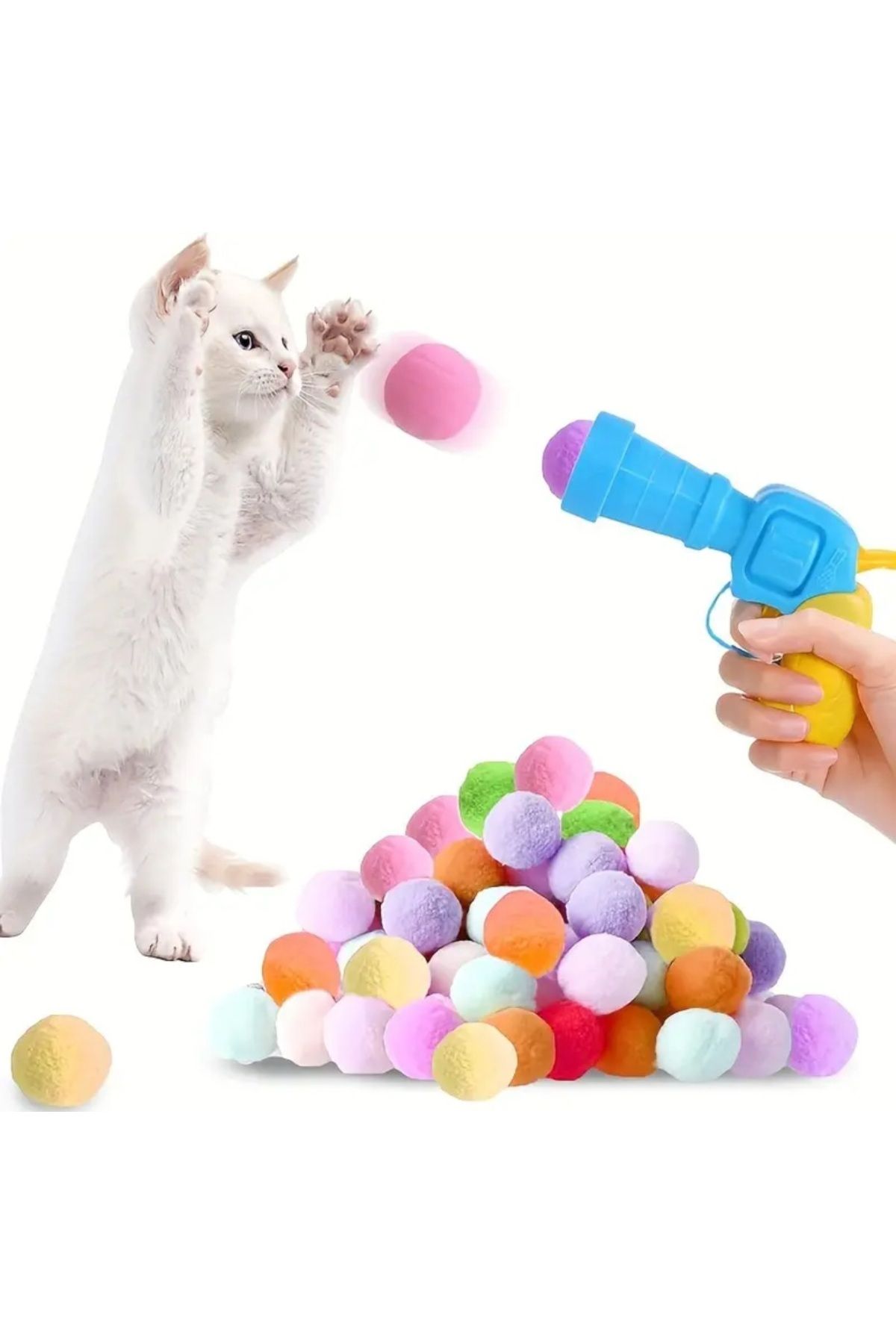 sunandjoy Etkileşimli kedi oyuncağı, yumuşak peluş top oyuncagi